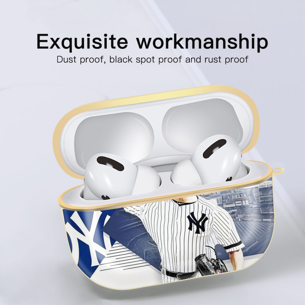 Gerrit Cole 33 Luxury Gold AirPods Pro Case With Keychain, Flexible PC Material, Full Protection, Precise Cutouts, Anti-Fingerprint, Washable, Durable Design