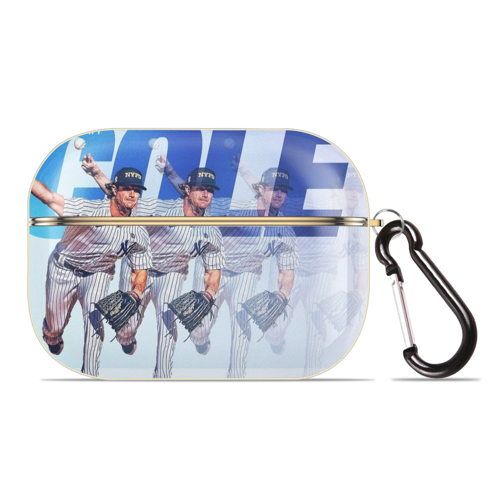 Gerrit Cole 32 Luxury Gold AirPods Pro Case With Keychain, Flexible PC Material, Full Protection, Precise Cutouts, Anti-Fingerprint, Washable, Durable Design