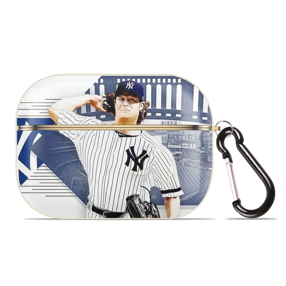 Gerrit Cole 33 Luxury Gold AirPods Pro Case With Keychain, Flexible PC Material, Full Protection, Precise Cutouts, Anti-Fingerprint, Washable, Durable Design