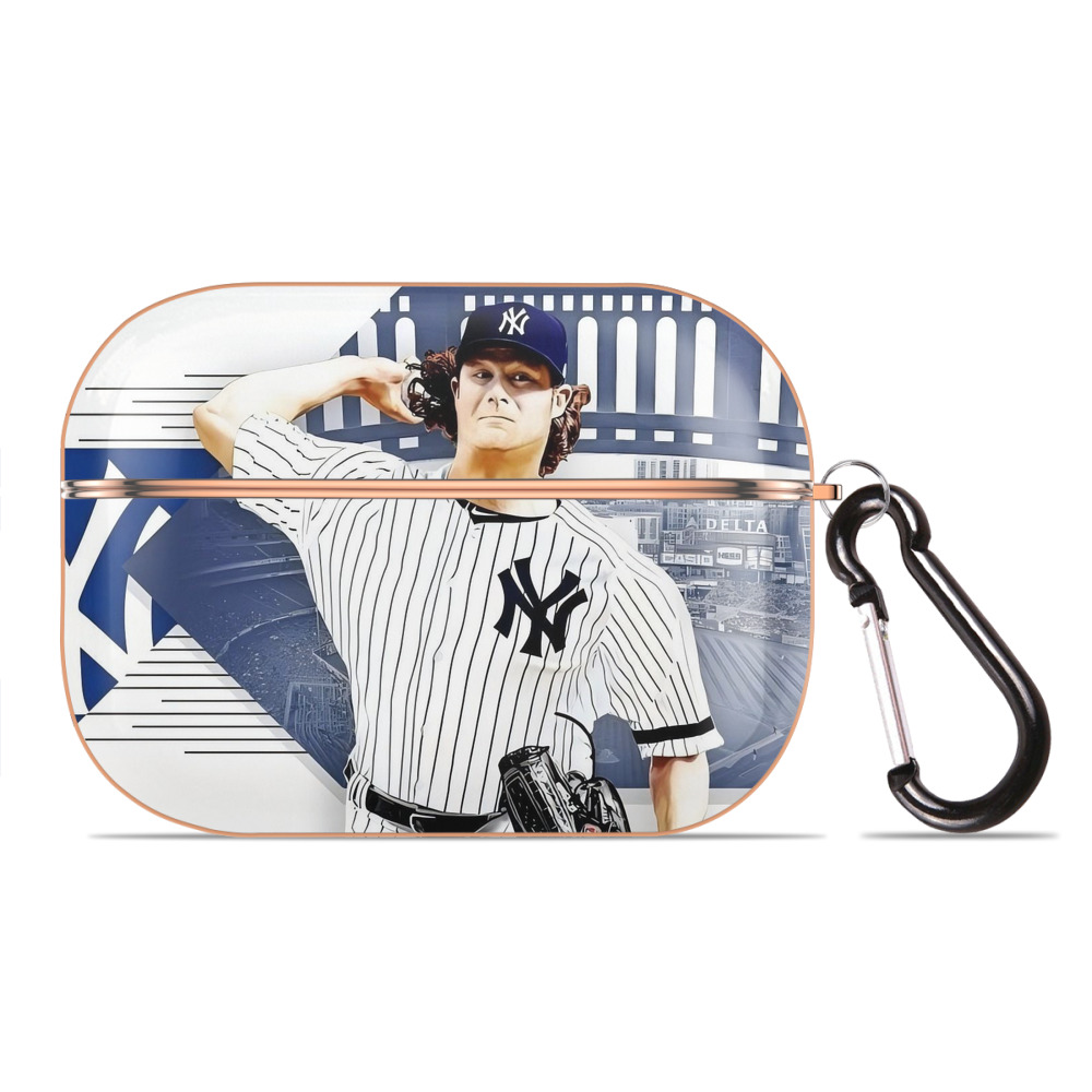 Gerrit Cole 33 AirPods Pro Protective Case Rose Gold, Flexible PC Material, Precise Fit, Anti-Slip Cover, Full Protection, Fingerprint Resistant, Washable With Keychain