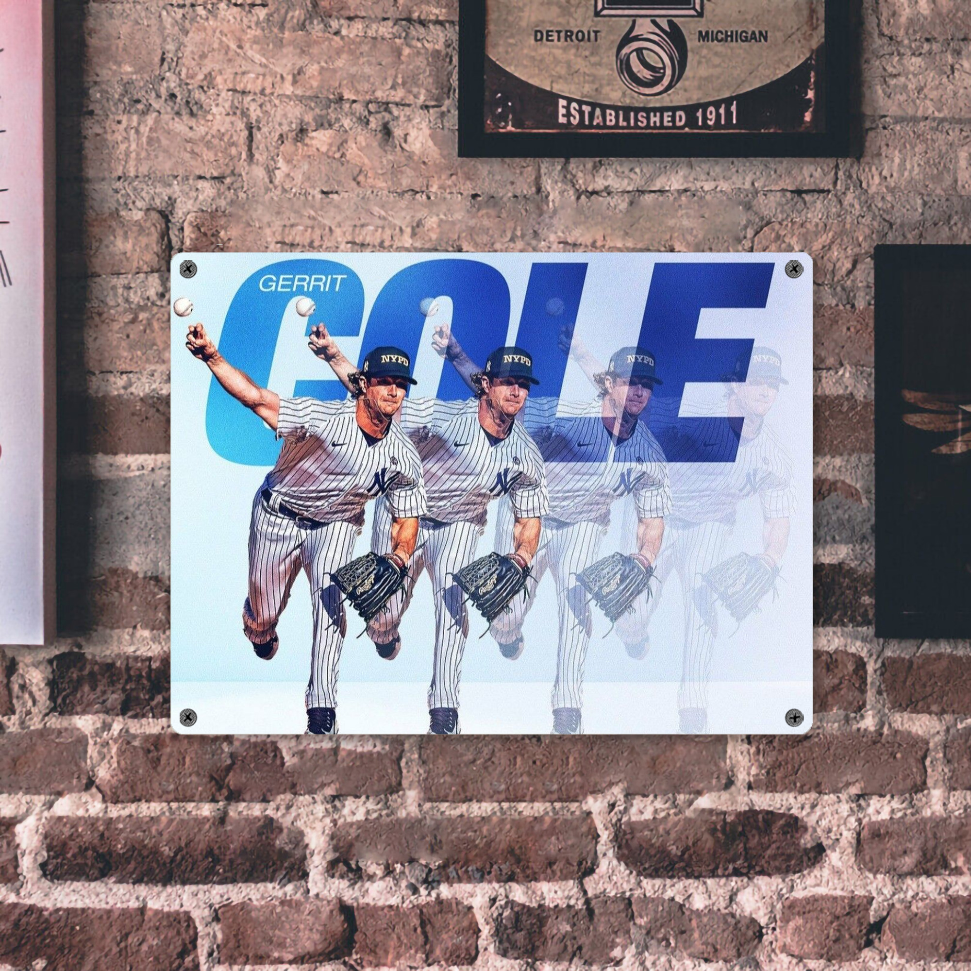 Gerrit Cole 32 Vintage Metal Tin Sign 16x12 – Full-Print Iron Wall Decor – Durable, Fade-Resistant – Easy To Hang – Ideal For Home, Bar, Kitchen & Office Decor