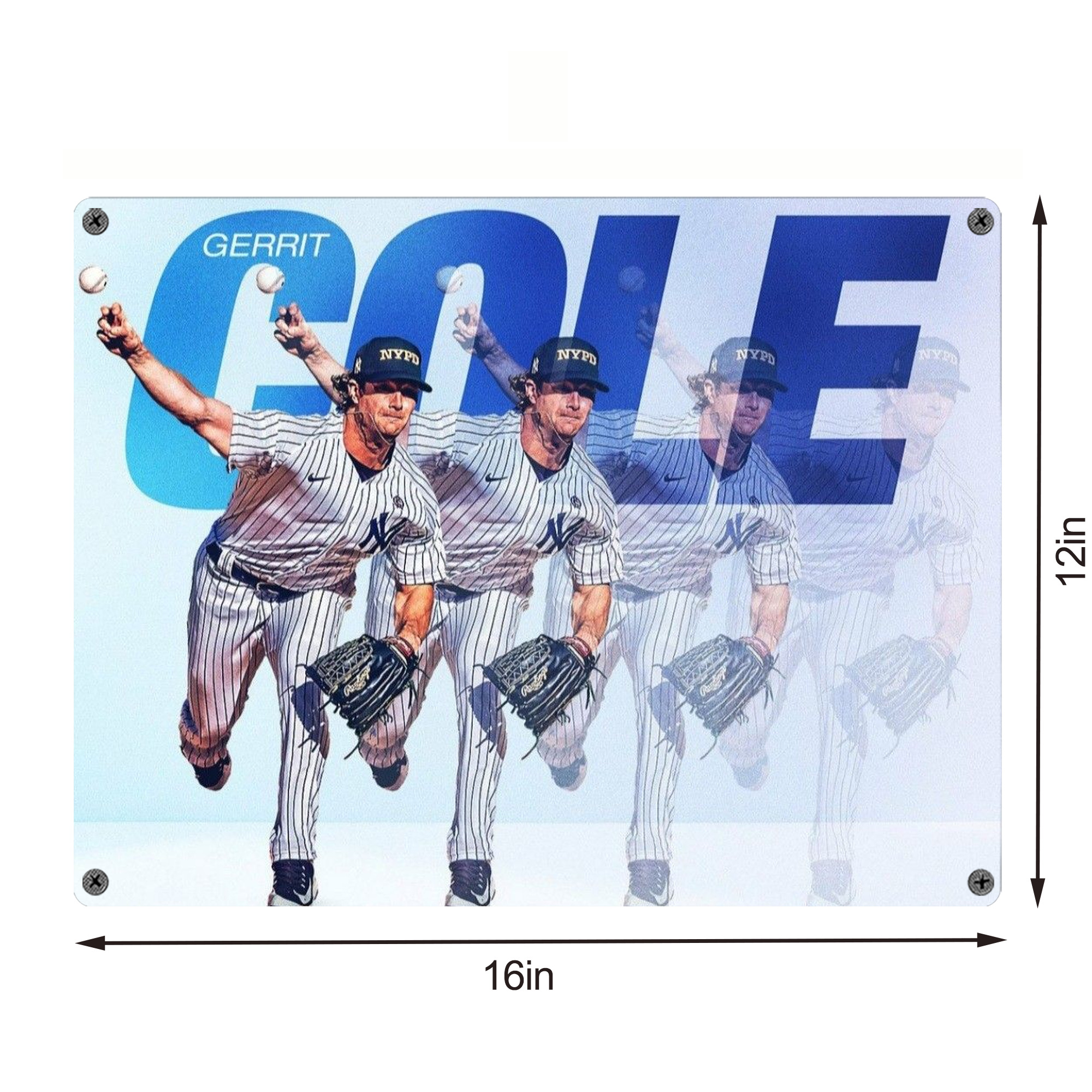 Gerrit Cole 32 Vintage Metal Tin Sign 16x12 – Full-Print Iron Wall Decor – Durable, Fade-Resistant – Easy To Hang – Ideal For Home, Bar, Kitchen & Office Decor