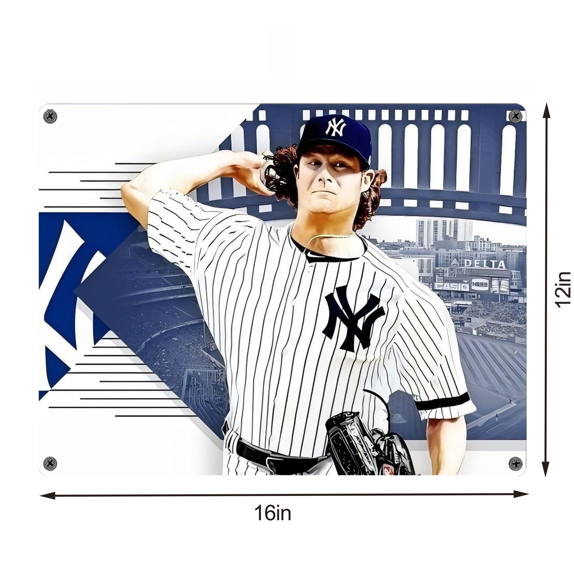 Gerrit Cole 33 Vintage Metal Tin Sign 16x12 – Full-Print Iron Wall Decor – Durable, Fade-Resistant – Easy To Hang – Ideal For Home, Bar, Kitchen & Office Decor