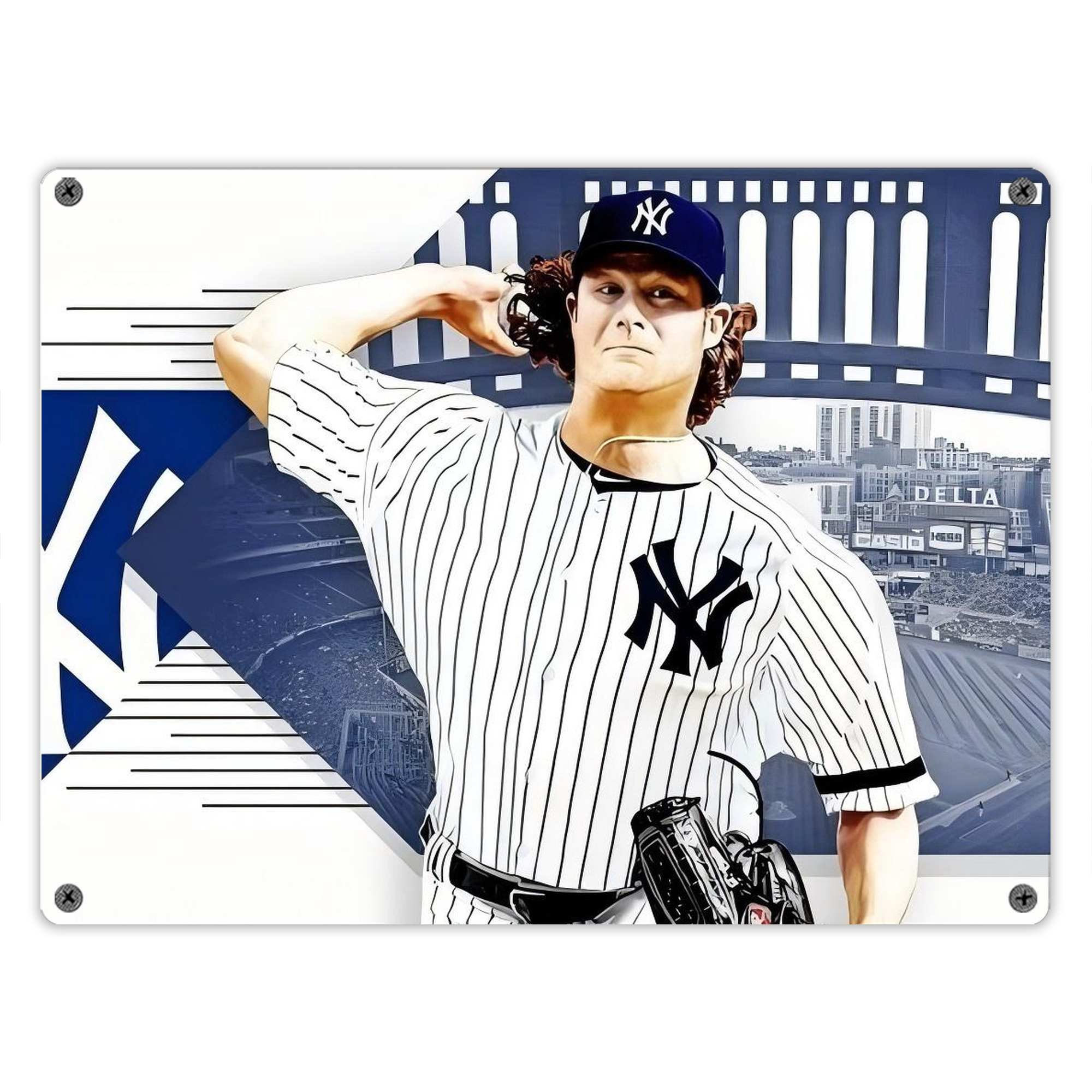 Gerrit Cole 33 Vintage Metal Tin Sign 16x12 – Full-Print Iron Wall Decor – Durable, Fade-Resistant – Easy To Hang – Ideal For Home, Bar, Kitchen & Office Decor