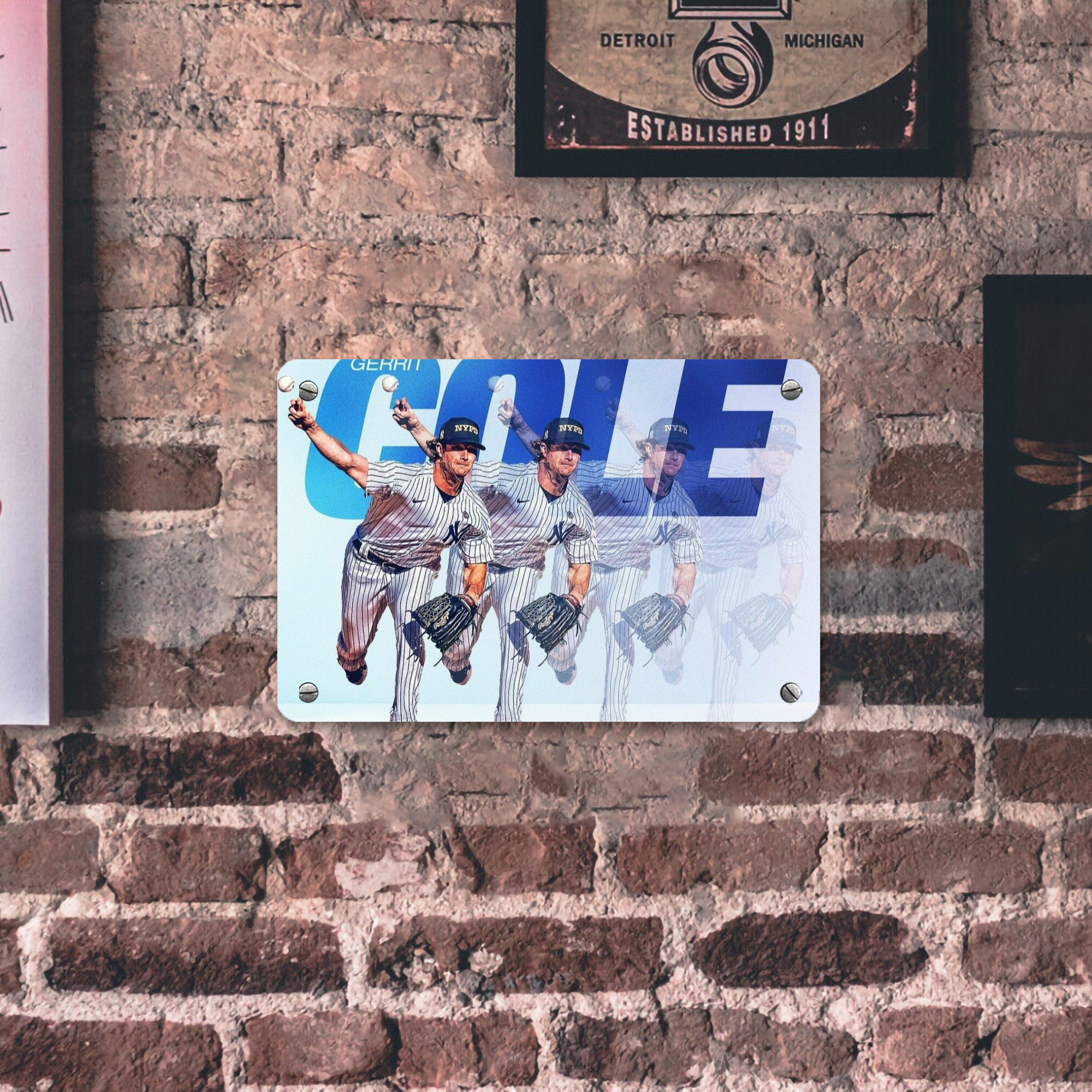 Gerrit Cole 32 Metal Tin Sign 12x8inch - Premium Full-Print Decorative Wall Art, Durable Rust-Resistant Metal Plaque For Living Room, Bedroom, Kitchen, Office, Bar Décor