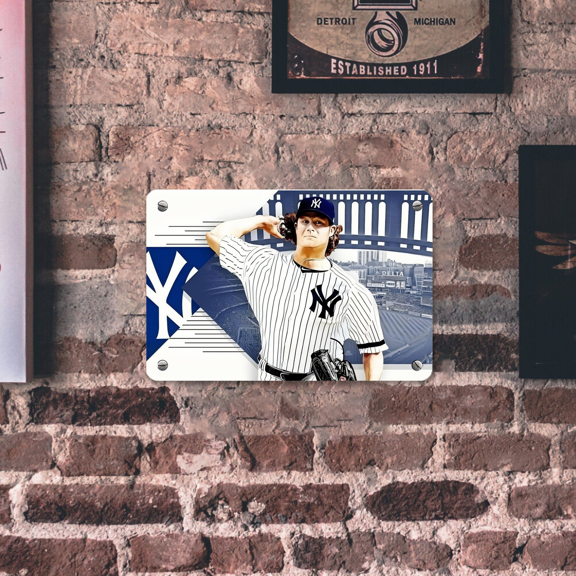 Gerrit Cole 33 Metal Tin Sign 12x8inch - Premium Full-Print Decorative Wall Art, Durable Rust-Resistant Metal Plaque For Living Room, Bedroom, Kitchen, Office, Bar Décor