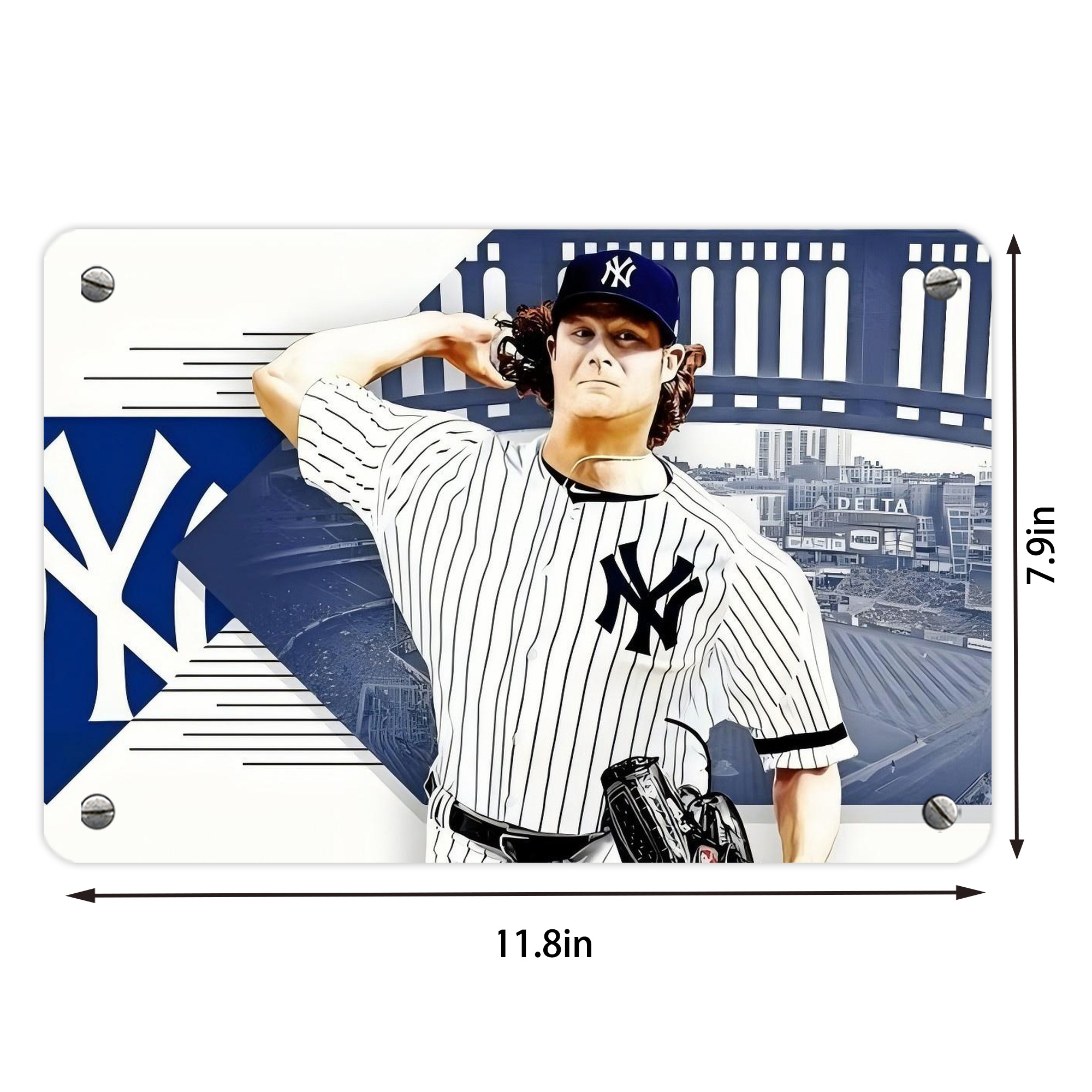 Gerrit Cole 33 Metal Tin Sign 12x8inch - Premium Full-Print Decorative Wall Art, Durable Rust-Resistant Metal Plaque For Living Room, Bedroom, Kitchen, Office, Bar Décor