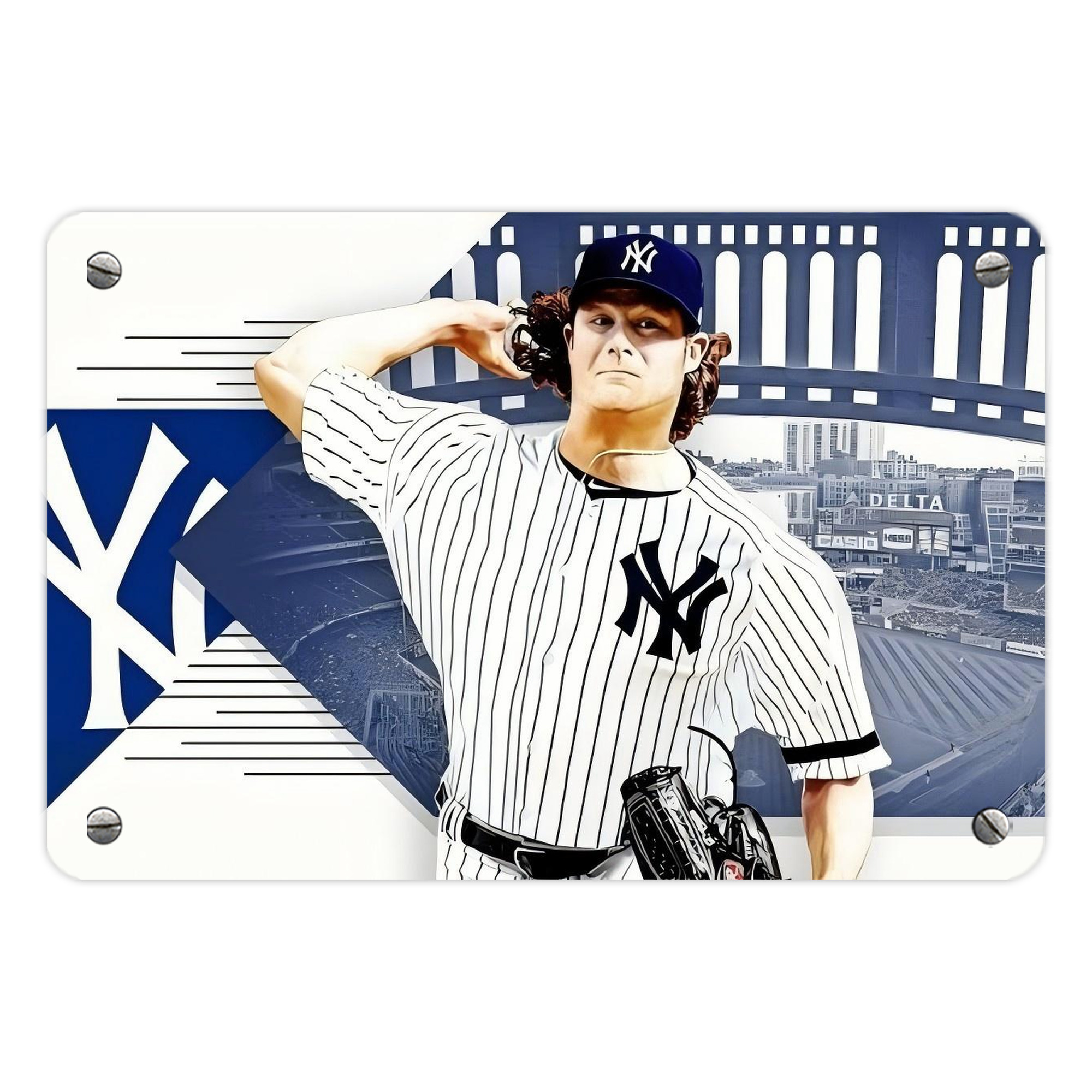 Gerrit Cole 33 Metal Tin Sign 12x8inch - Premium Full-Print Decorative Wall Art, Durable Rust-Resistant Metal Plaque For Living Room, Bedroom, Kitchen, Office, Bar Décor