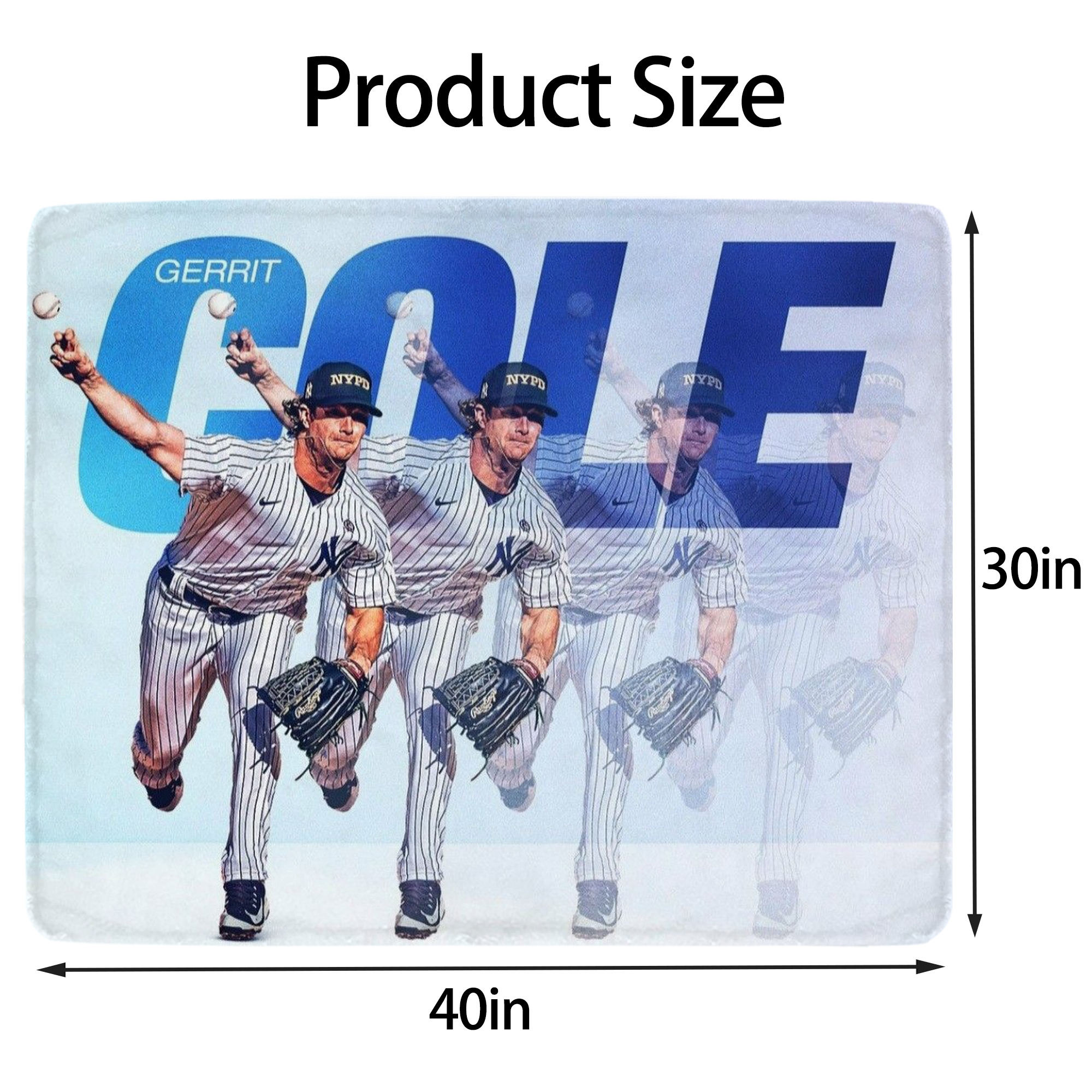 Gerrit Cole 32 Soft Plush Fleece Blanket 30x40 Inch - 300GSM Flannel, Ultra Soft & Warm, Lightweight & Durable, Perfect For Kids, Adults, Couch, Bed, Camping, Travel, Gift For Family & Friends