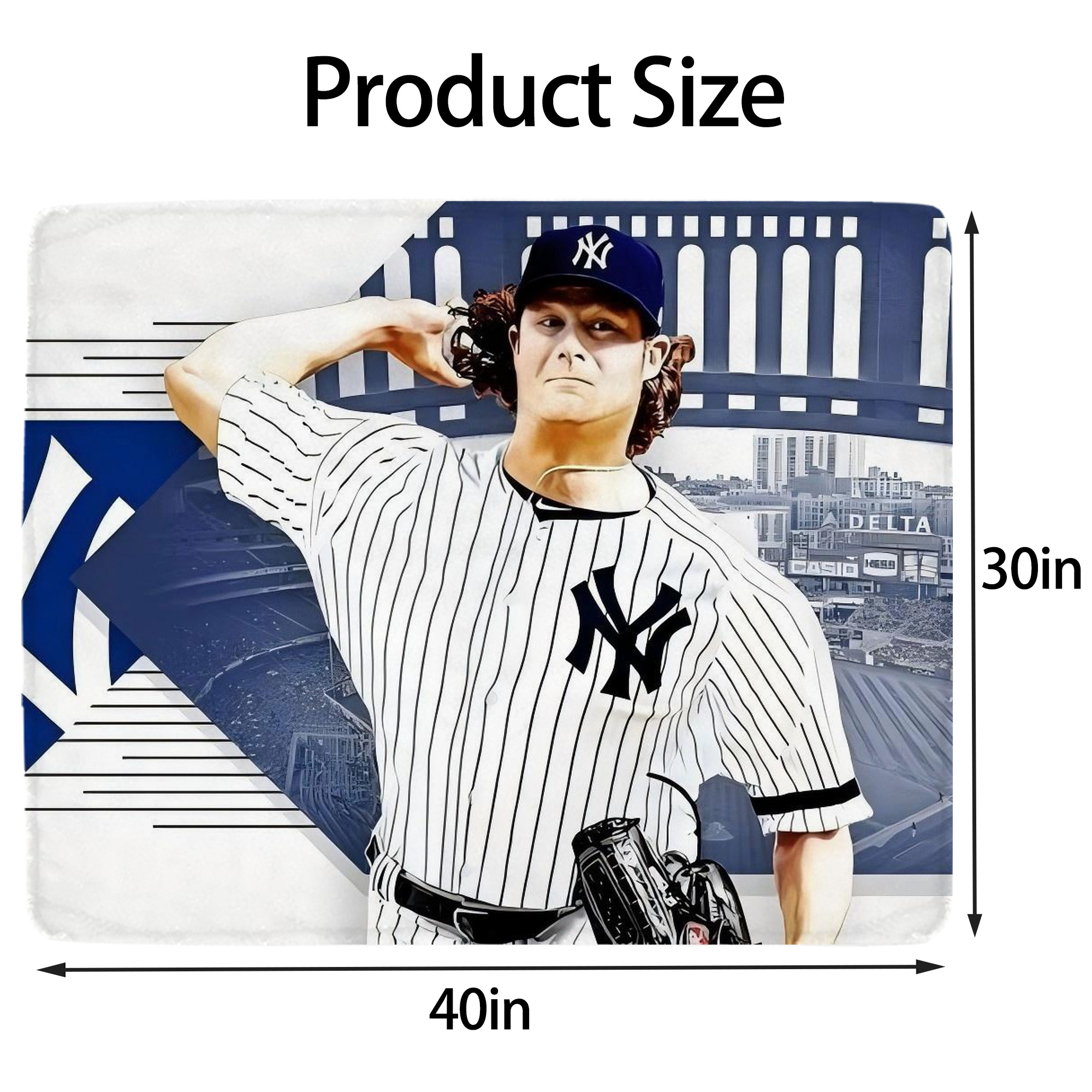Gerrit Cole 33 Soft Plush Fleece Blanket 30x40 Inch - 300GSM Flannel, Ultra Soft & Warm, Lightweight & Durable, Perfect For Kids, Adults, Couch, Bed, Camping, Travel, Gift For Family & Friends