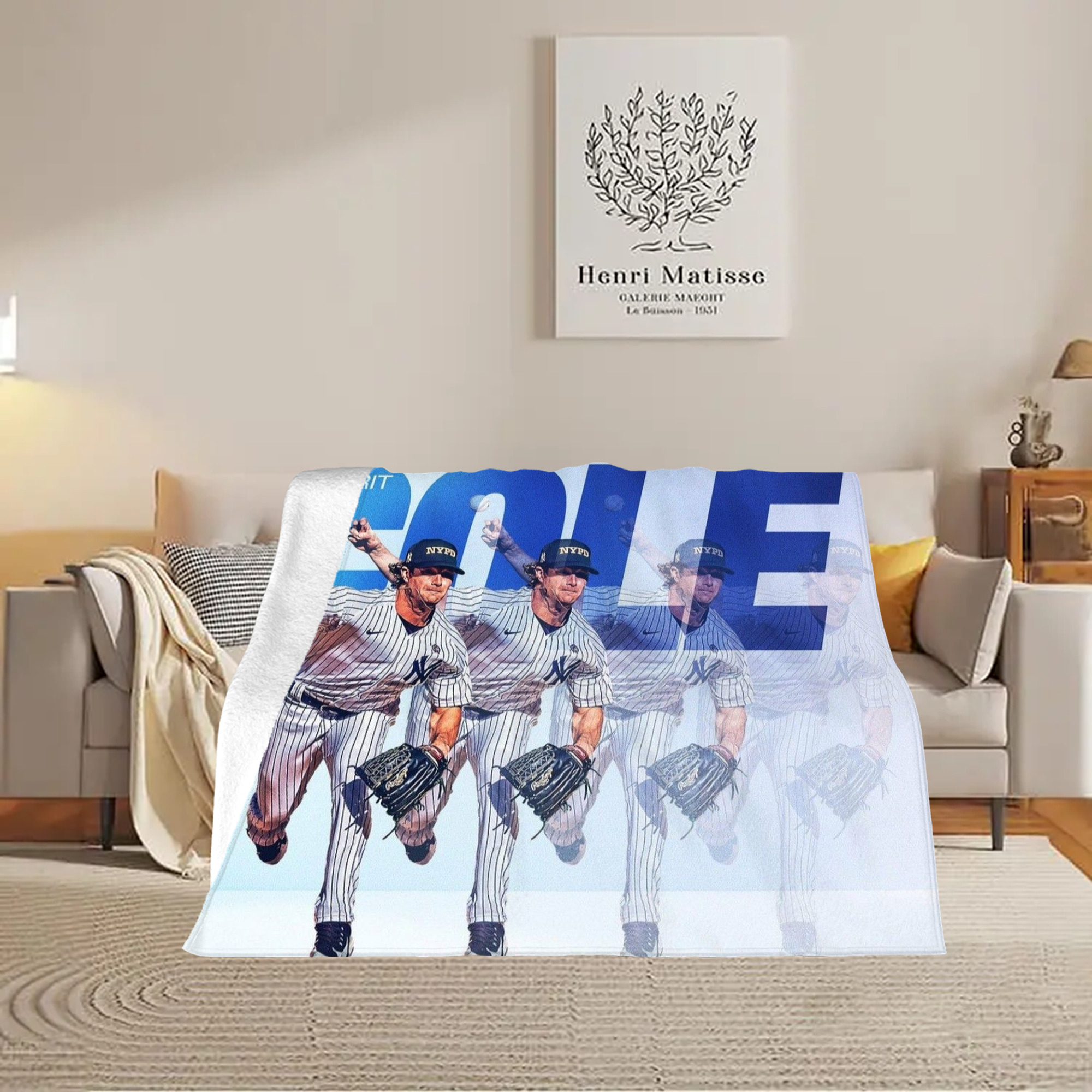 Gerrit Cole 32 Soft Plush Fleece Blanket 30x40 Inch - 300GSM Flannel, Ultra Soft & Warm, Lightweight & Durable, Perfect For Kids, Adults, Couch, Bed, Camping, Travel, Gift For Family & Friends