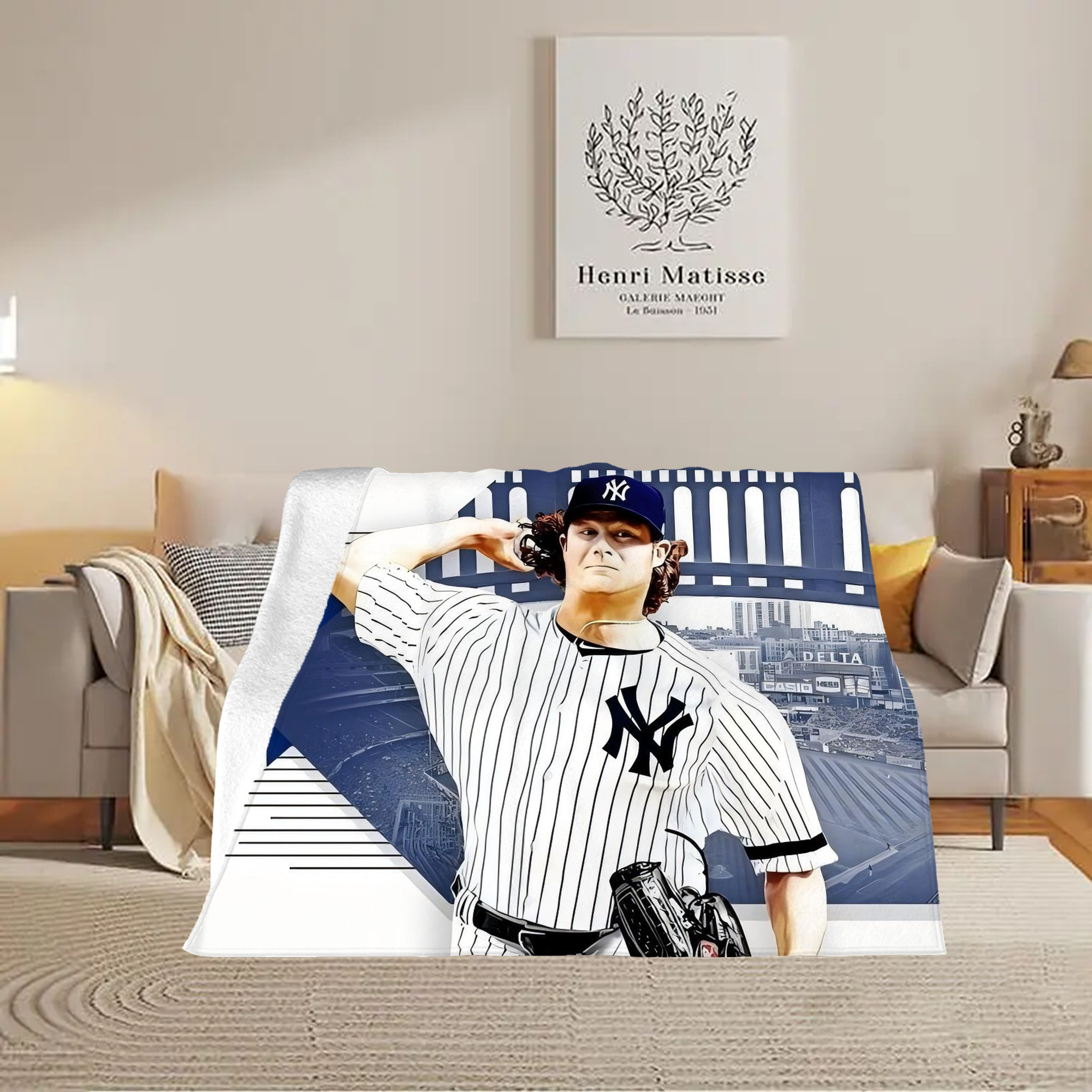 Gerrit Cole 33 Soft Plush Fleece Blanket 30x40 Inch - 300GSM Flannel, Ultra Soft & Warm, Lightweight & Durable, Perfect For Kids, Adults, Couch, Bed, Camping, Travel, Gift For Family & Friends