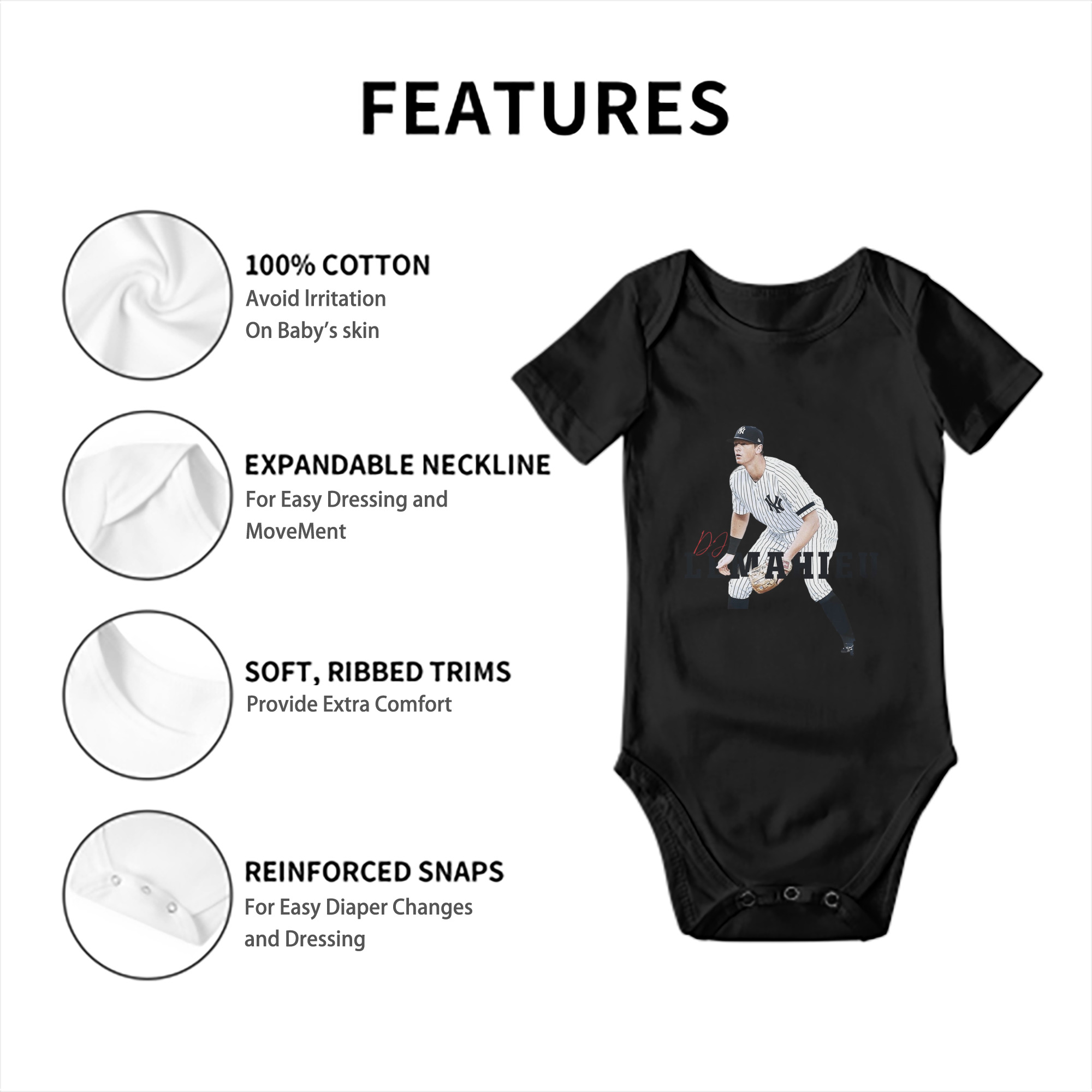 DJ Lemahieu 6 Baby Short Sleeve Romper – 100% Cotton Soft & Breathable Digital Print Onesie With Easy Snap Closure And Envelope Shoulder – Comfortable For Daily Wear & Travel