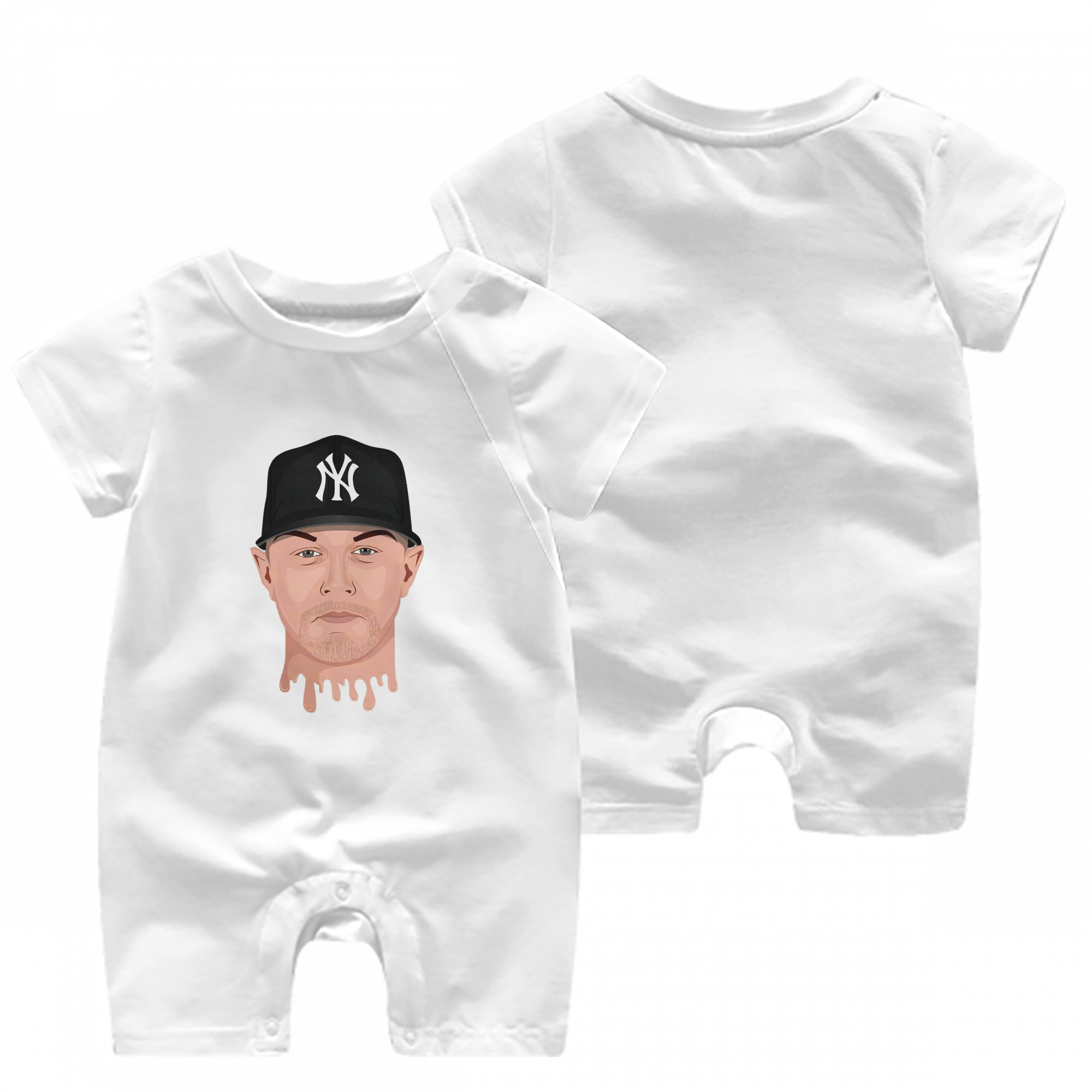 DJ Lemahieu 3 Baby Short Sleeve Onesie – 100% Cotton Soft & Breathable Digital Print Romper – Double-Sided Print, Snap Closure For Easy Diaper Changes – Comfortable For Boys & Girls