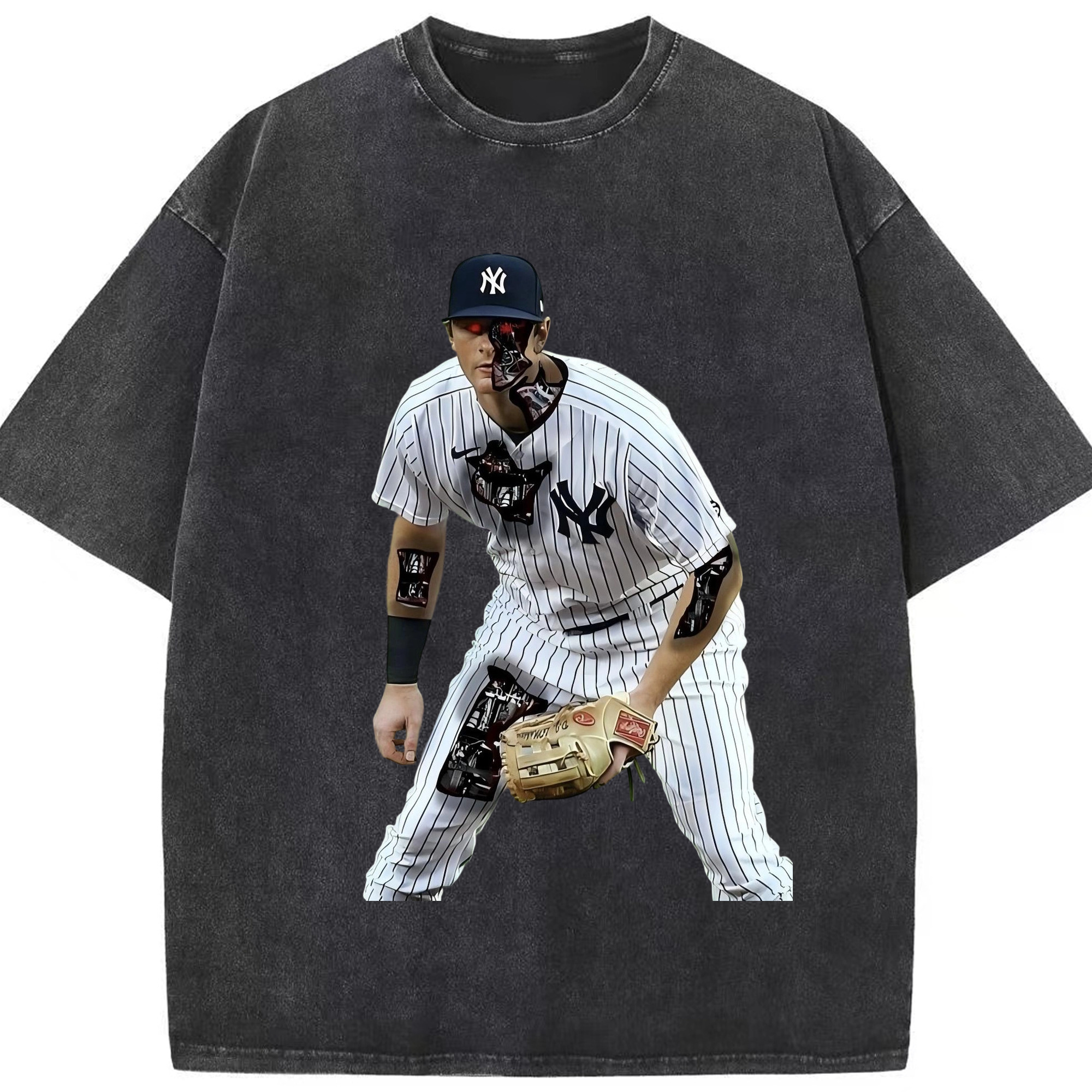 DJ Lemahieu 5 Washed Vintage Look 230g Cotton Oversized T-Shirt With Front Heat Transfer Print – Soft, Lightweight, Stylish Fit – Comfortable Casual Wear For Sports & Everyday Use