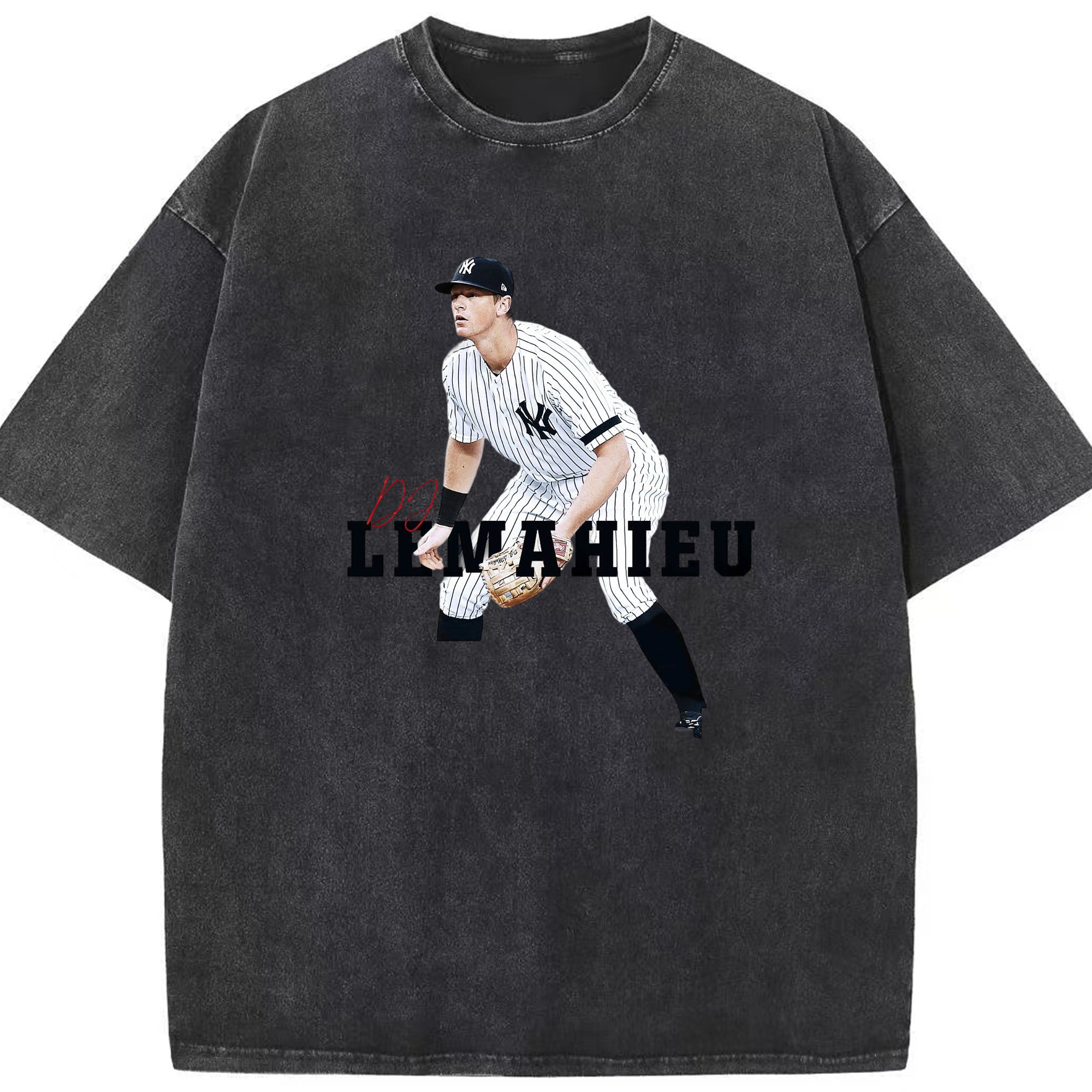 DJ Lemahieu 6 Washed Vintage Look 230g Cotton Oversized T-Shirt With Front Heat Transfer Print – Soft, Lightweight, Stylish Fit – Comfortable Casual Wear For Sports & Everyday Use