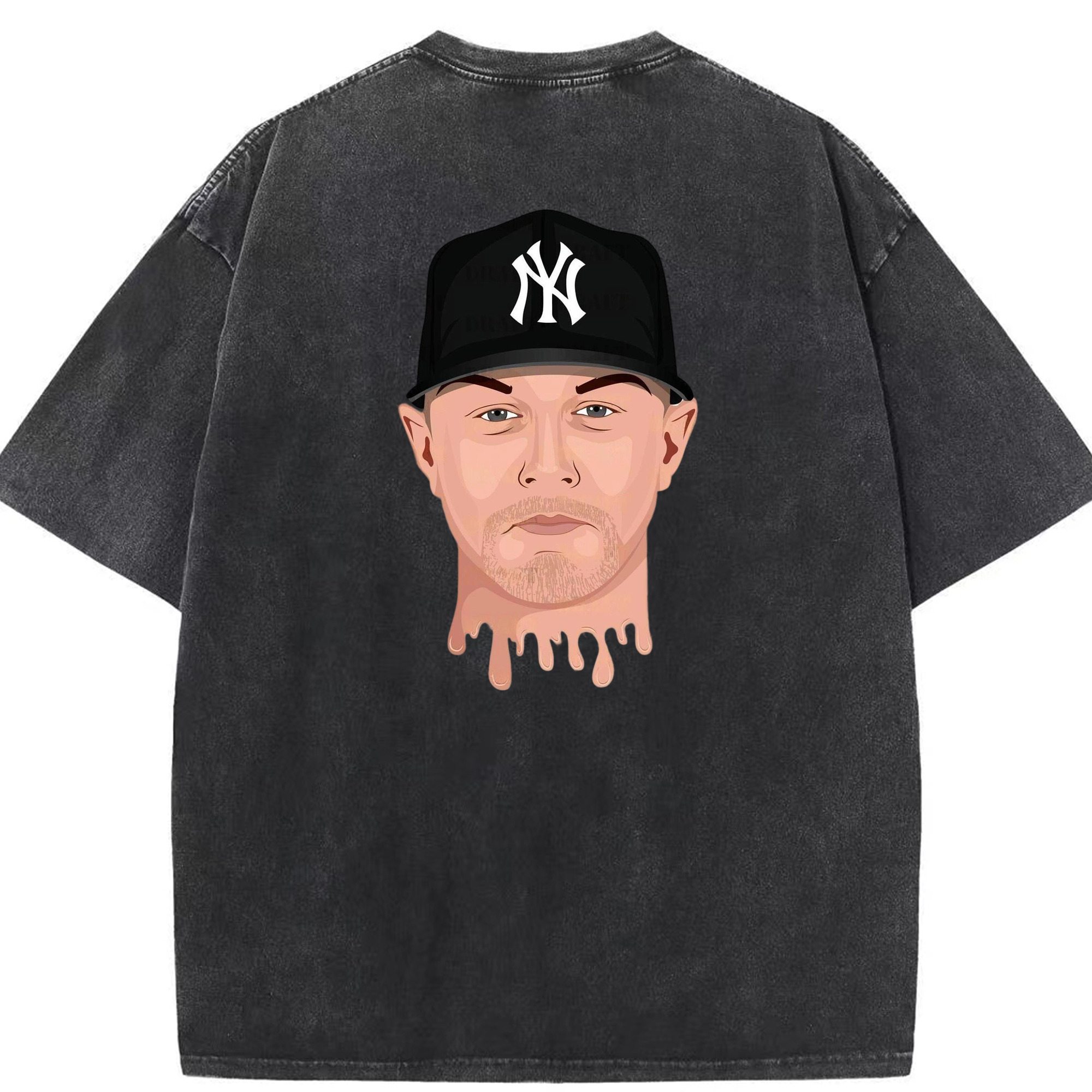 DJ Lemahieu 3 Washed Vintage 230g Cotton Oversized T-Shirt With Back Heat Transfer Print – Soft, Lightweight & Stylish – Comfortable Casual Wear For Sports & Everyday Use