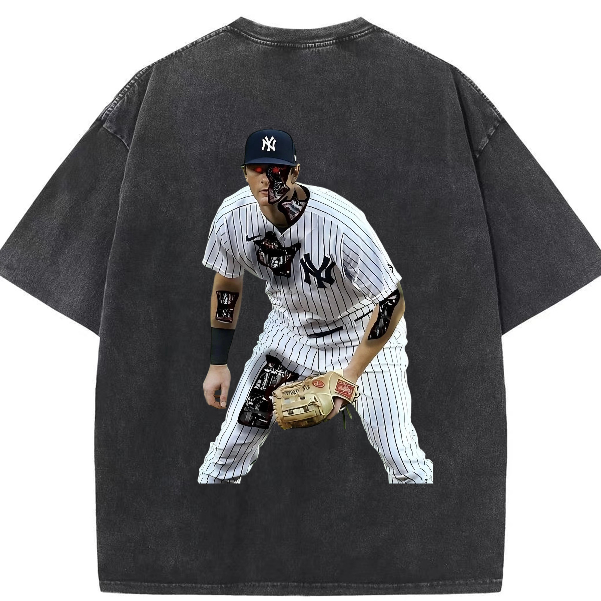 DJ Lemahieu 5 Washed Vintage 230g Cotton Oversized T-Shirt With Back Heat Transfer Print – Soft, Lightweight & Stylish – Comfortable Casual Wear For Sports & Everyday Use