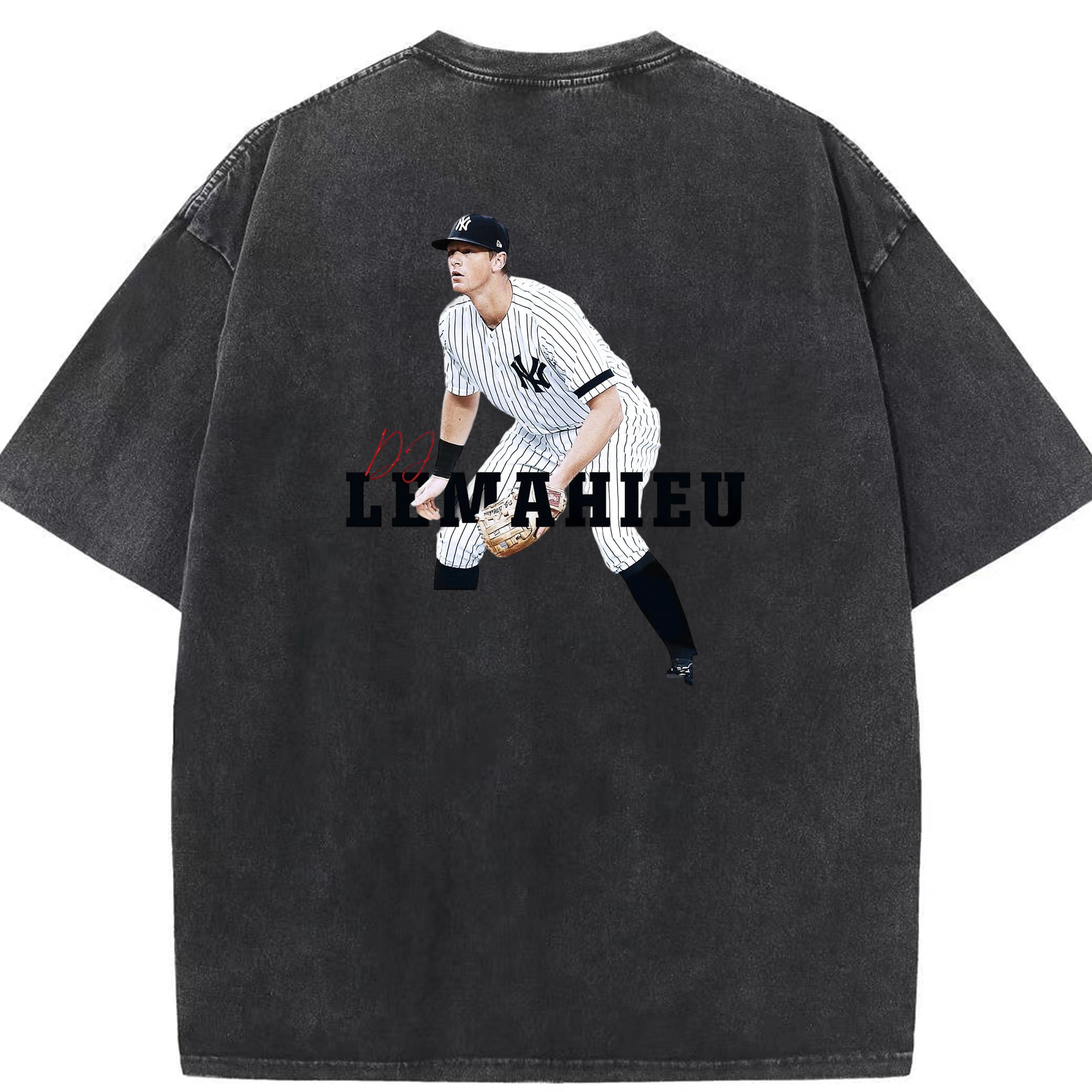 DJ Lemahieu 6 Washed Vintage 230g Cotton Oversized T-Shirt With Back Heat Transfer Print – Soft, Lightweight & Stylish – Comfortable Casual Wear For Sports & Everyday Use