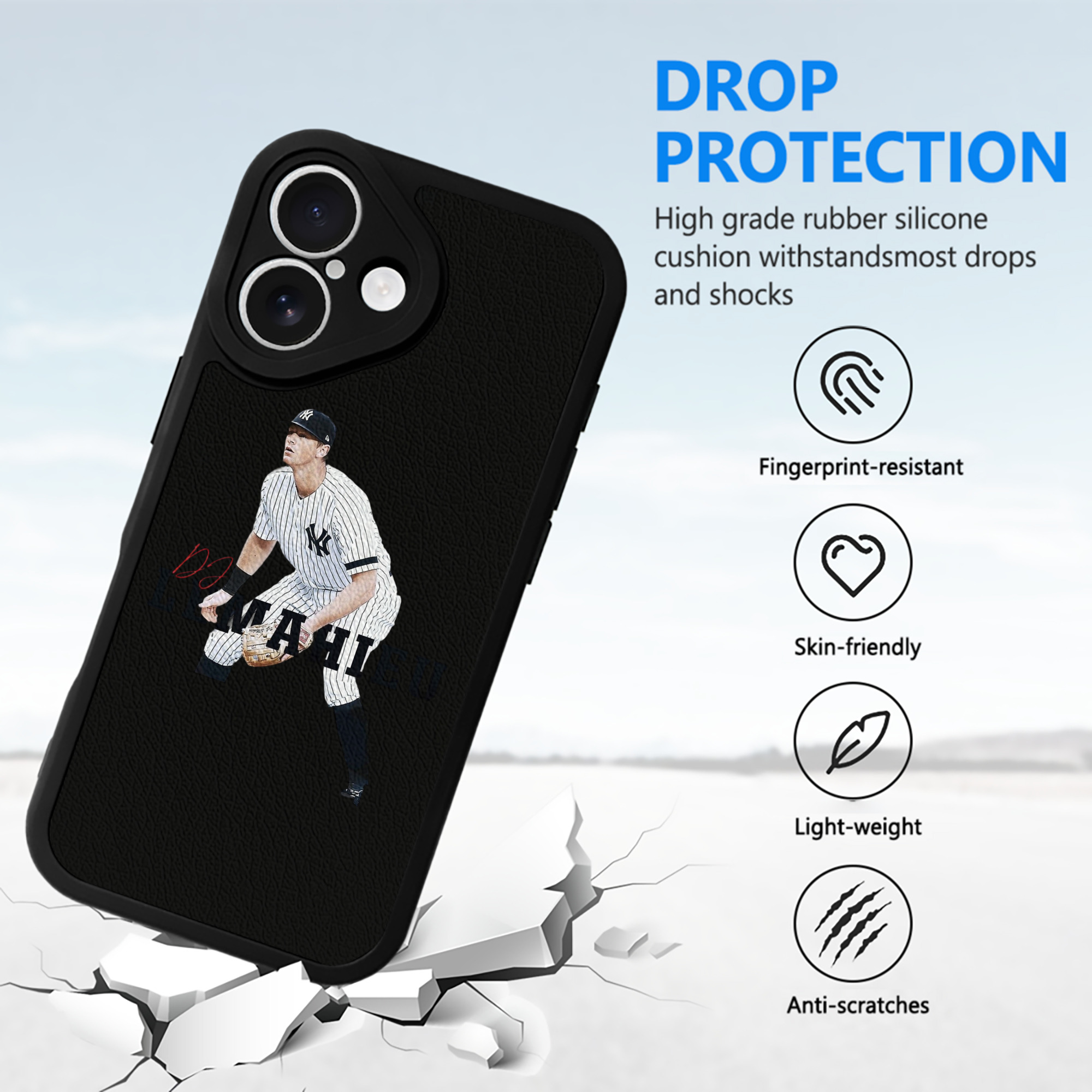 DJ Lemahieu 6 IPhone 16 Silicone Leather Case – UV Print, Lambskin Texture – Perfect Fit, Wireless Charging Compatible, Scratch Resistant, Precise Cutouts – Stylish Protection For IPhone 16