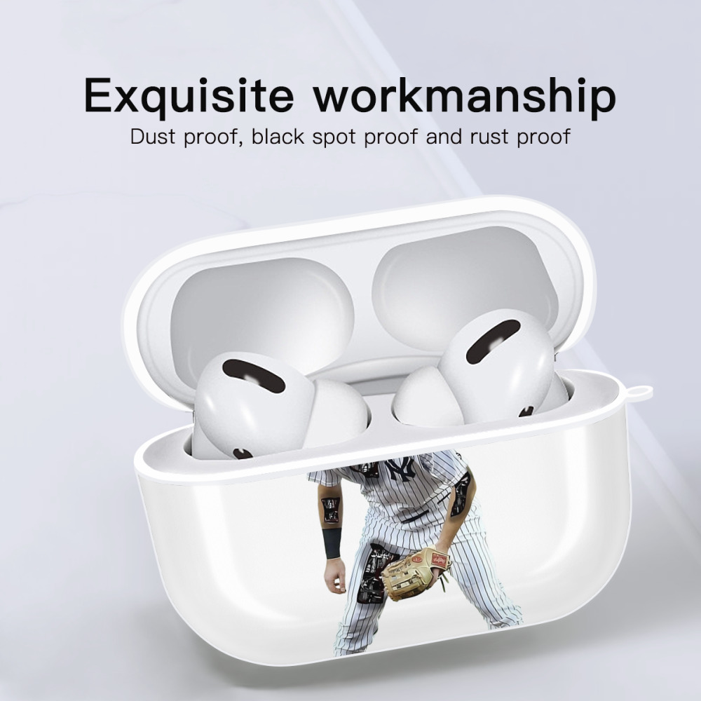 DJ Lemahieu 5 AirPods Pro Hard Case White With Keychain, Durable Flexible PC, Precise Cutouts, Anti-Fingerprint, Yellowing & Scratch Resistant, Full Protection, Washable