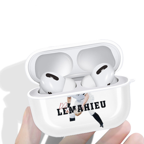 DJ Lemahieu 6 AirPods Pro Hard Case White With Keychain, Durable Flexible PC, Precise Cutouts, Anti-Fingerprint, Yellowing & Scratch Resistant, Full Protection, Washable