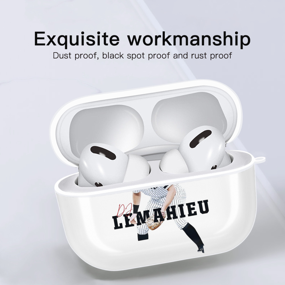 DJ Lemahieu 6 AirPods Pro Hard Case White With Keychain, Durable Flexible PC, Precise Cutouts, Anti-Fingerprint, Yellowing & Scratch Resistant, Full Protection, Washable