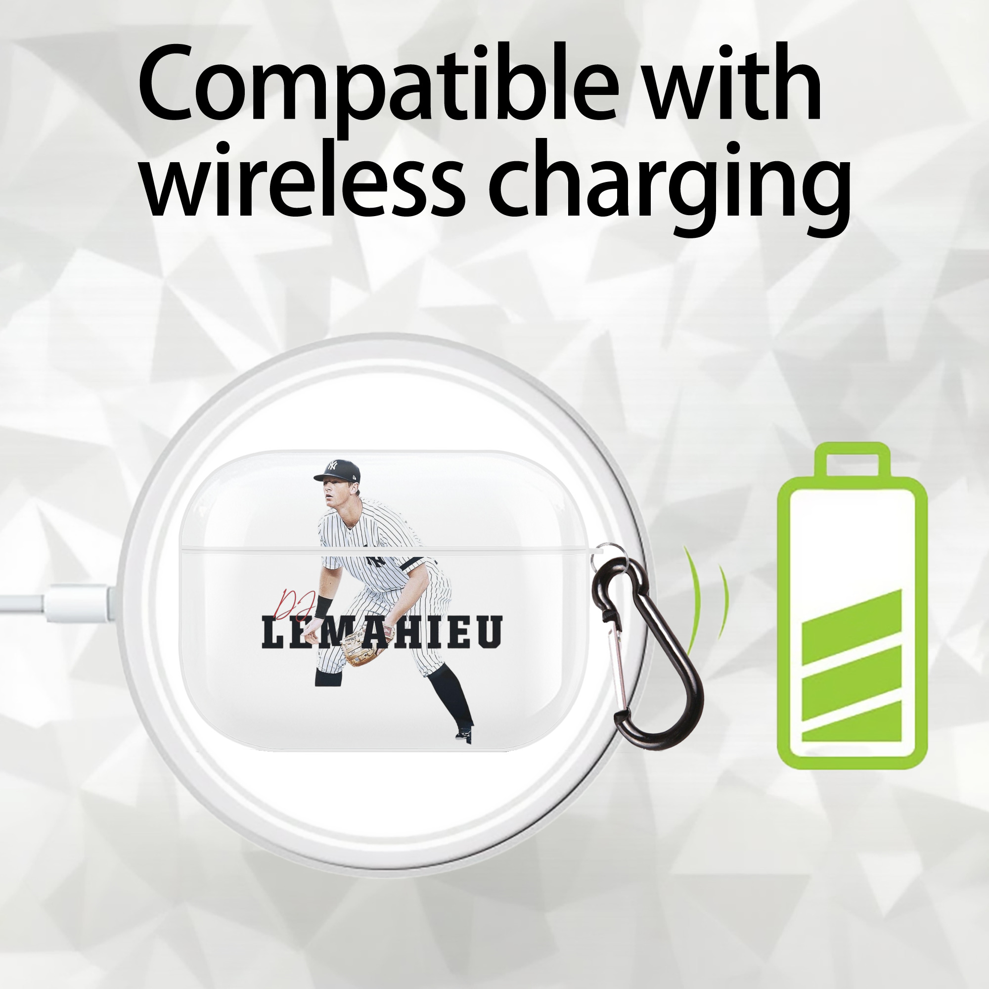 DJ Lemahieu 6 AirPods Pro Hard Case White With Keychain, Durable Flexible PC, Precise Cutouts, Anti-Fingerprint, Yellowing & Scratch Resistant, Full Protection, Washable