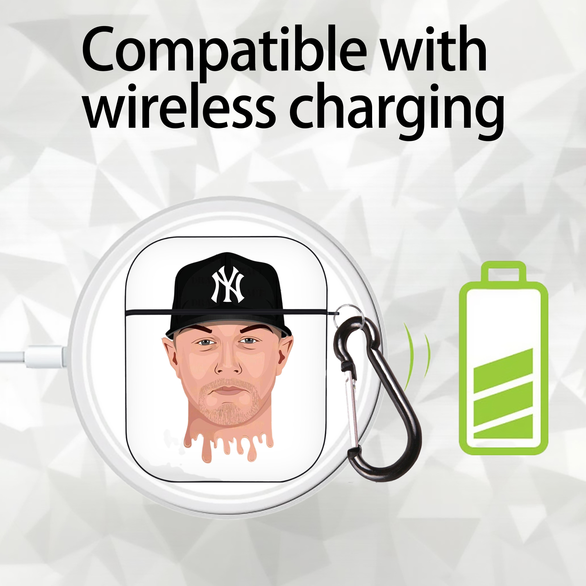 DJ Lemahieu 3 AirPods 2 Case Hard Shell Black, Flexible PC Material, Precise Cutouts, Full Protection, Anti-Fingerprint, Washable, Includes Keychain – Durable & Slim Design