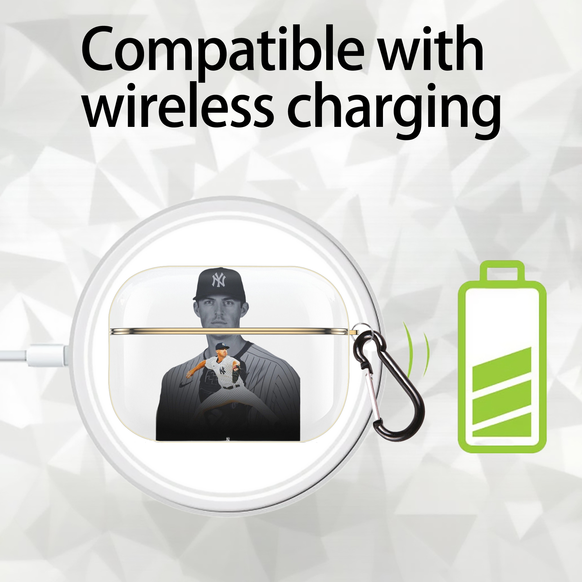 DJ Lemahieu 1 Luxury Gold AirPods Pro Case With Keychain, Flexible PC Material, Full Protection, Precise Cutouts, Anti-Fingerprint, Washable, Durable Design