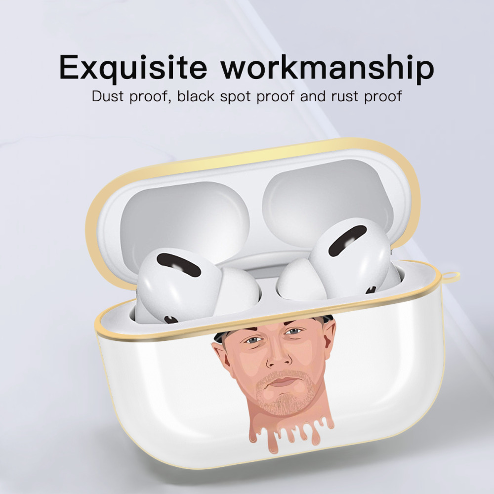 DJ Lemahieu 3 Luxury Gold AirPods Pro Case With Keychain, Flexible PC Material, Full Protection, Precise Cutouts, Anti-Fingerprint, Washable, Durable Design