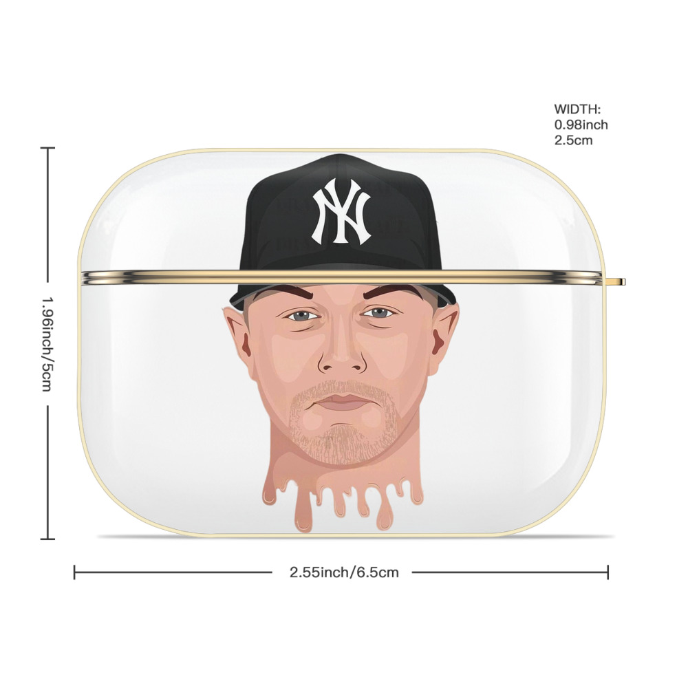 DJ Lemahieu 3 Luxury Gold AirPods Pro Case With Keychain, Flexible PC Material, Full Protection, Precise Cutouts, Anti-Fingerprint, Washable, Durable Design