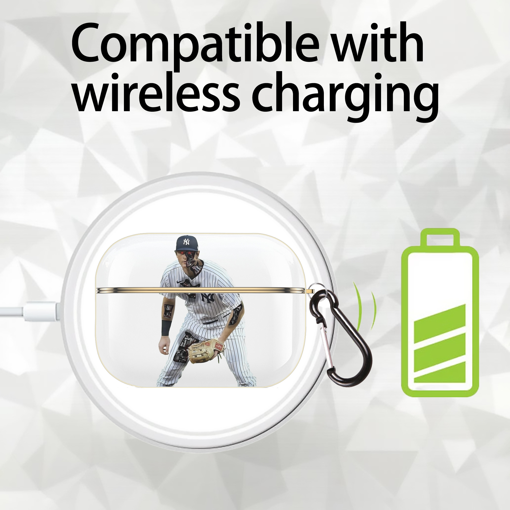 DJ Lemahieu 5 Luxury Gold AirPods Pro Case With Keychain, Flexible PC Material, Full Protection, Precise Cutouts, Anti-Fingerprint, Washable, Durable Design