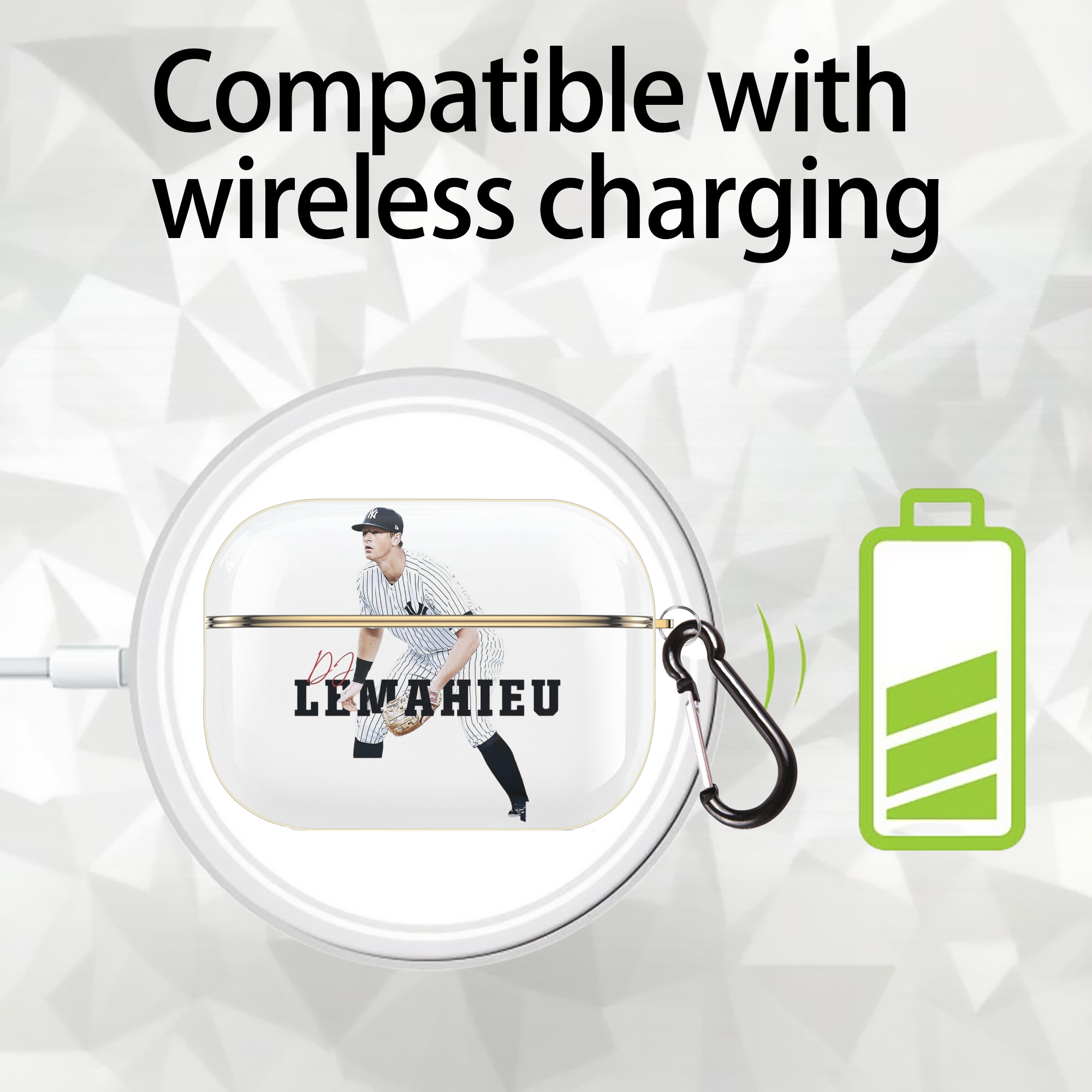 DJ Lemahieu 6 Luxury Gold AirPods Pro Case With Keychain, Flexible PC Material, Full Protection, Precise Cutouts, Anti-Fingerprint, Washable, Durable Design