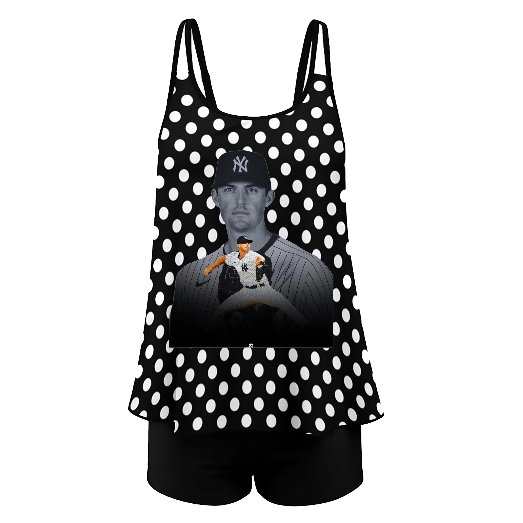 DJ Lemahieu 1 Women’s Heat Transfer Printed Two-Piece Swimsuit Set – Sexy Double Strap Bandeau Top & Boyshort Bottoms, Soft Nylon-Spandex, Perfect for Beach, Pool & Vacation