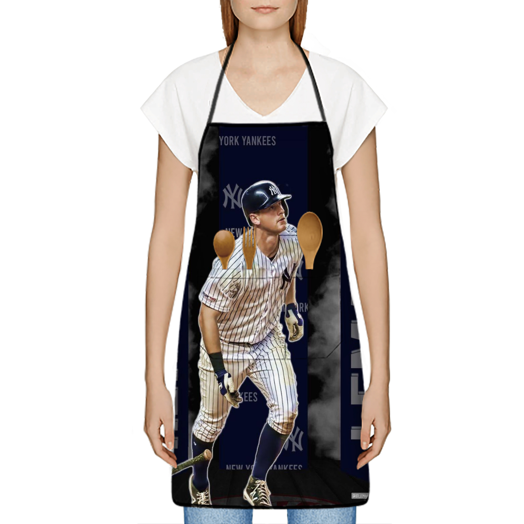 DJ Lemahieu 7 Stain-Resistant Polyester Apron With Pocket – Full Print, Waterproof, Anti-Wrinkle, Anti-Pilling – Ideal For Kitchen, BBQ, Restaurant, Salon & More