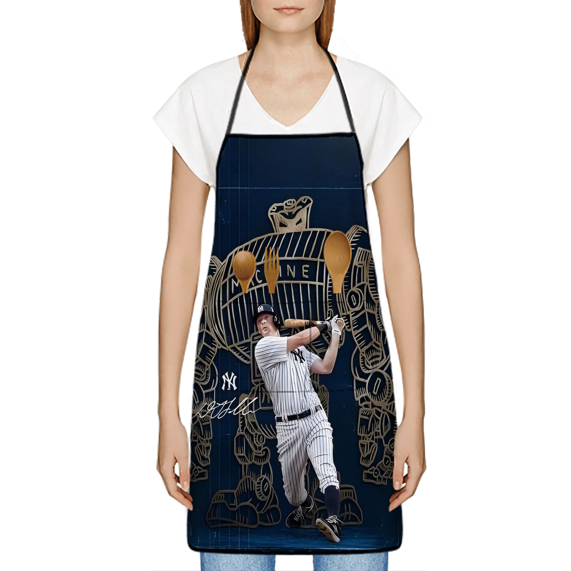 DJ Lemahieu 12 Stain-Resistant Polyester Apron With Pocket – Full Print, Waterproof, Anti-Wrinkle, Anti-Pilling – Ideal For Kitchen, BBQ, Restaurant, Salon & More