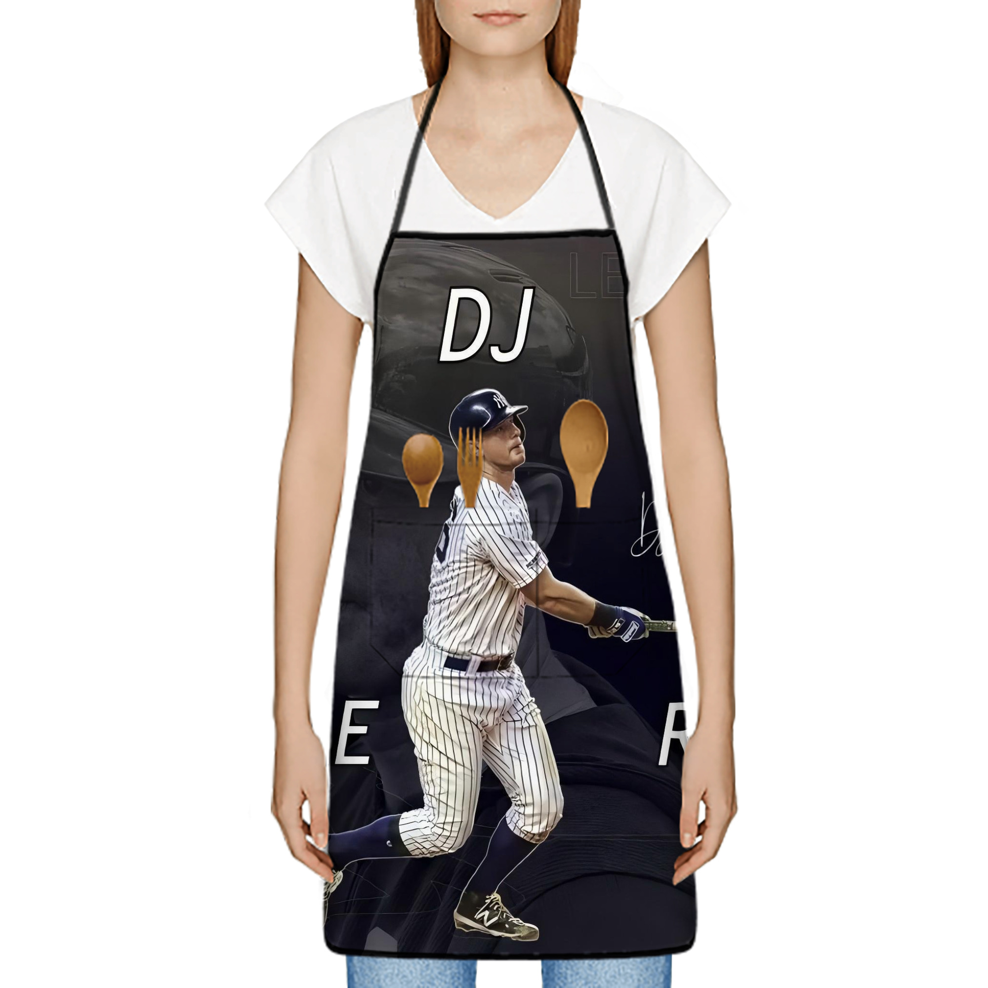 DJ Lemahieu 13 Stain-Resistant Polyester Apron With Pocket – Full Print, Waterproof, Anti-Wrinkle, Anti-Pilling – Ideal For Kitchen, BBQ, Restaurant, Salon & More