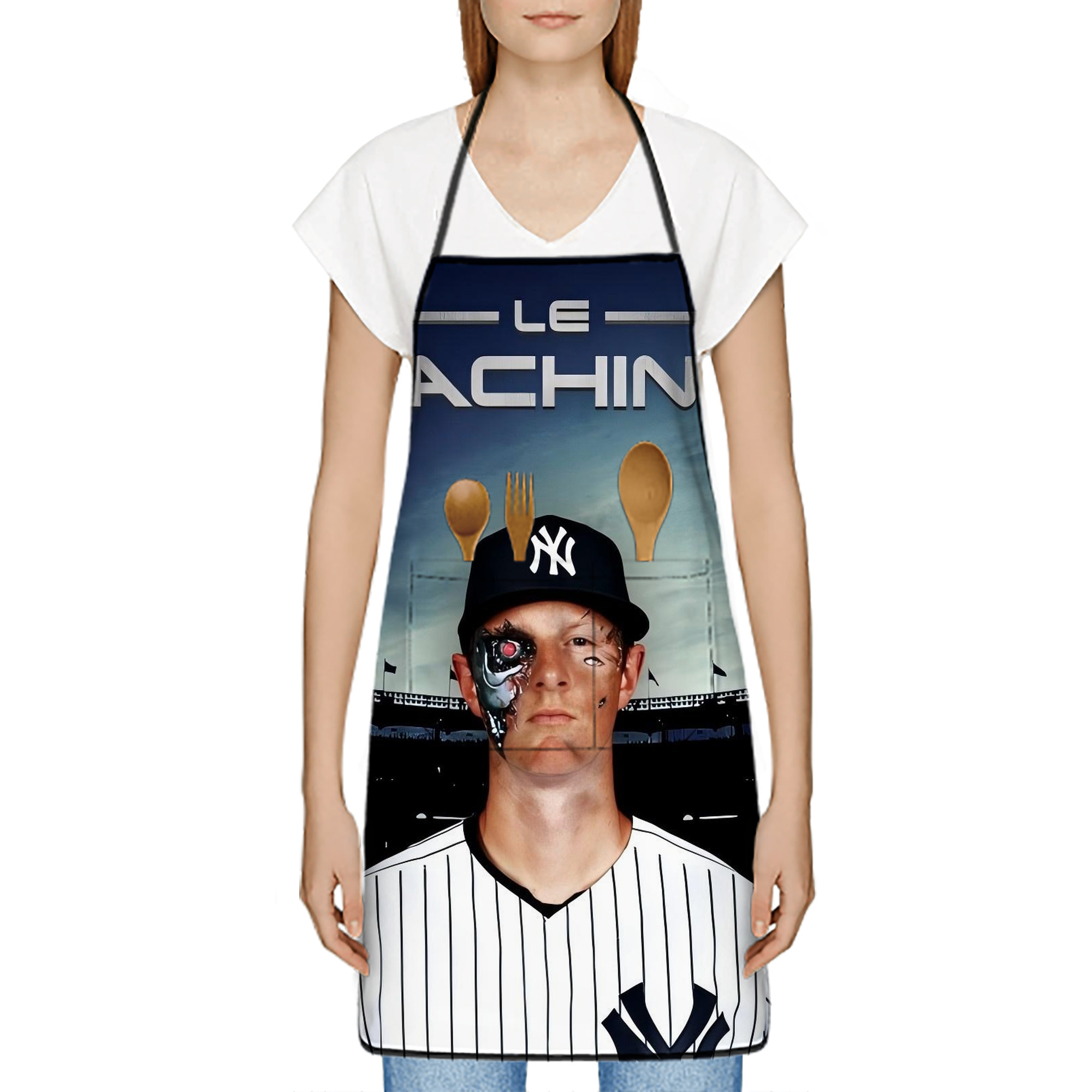 DJ Lemahieu 17 Stain-Resistant Polyester Apron With Pocket – Full Print, Waterproof, Anti-Wrinkle, Anti-Pilling – Ideal For Kitchen, BBQ, Restaurant, Salon & More