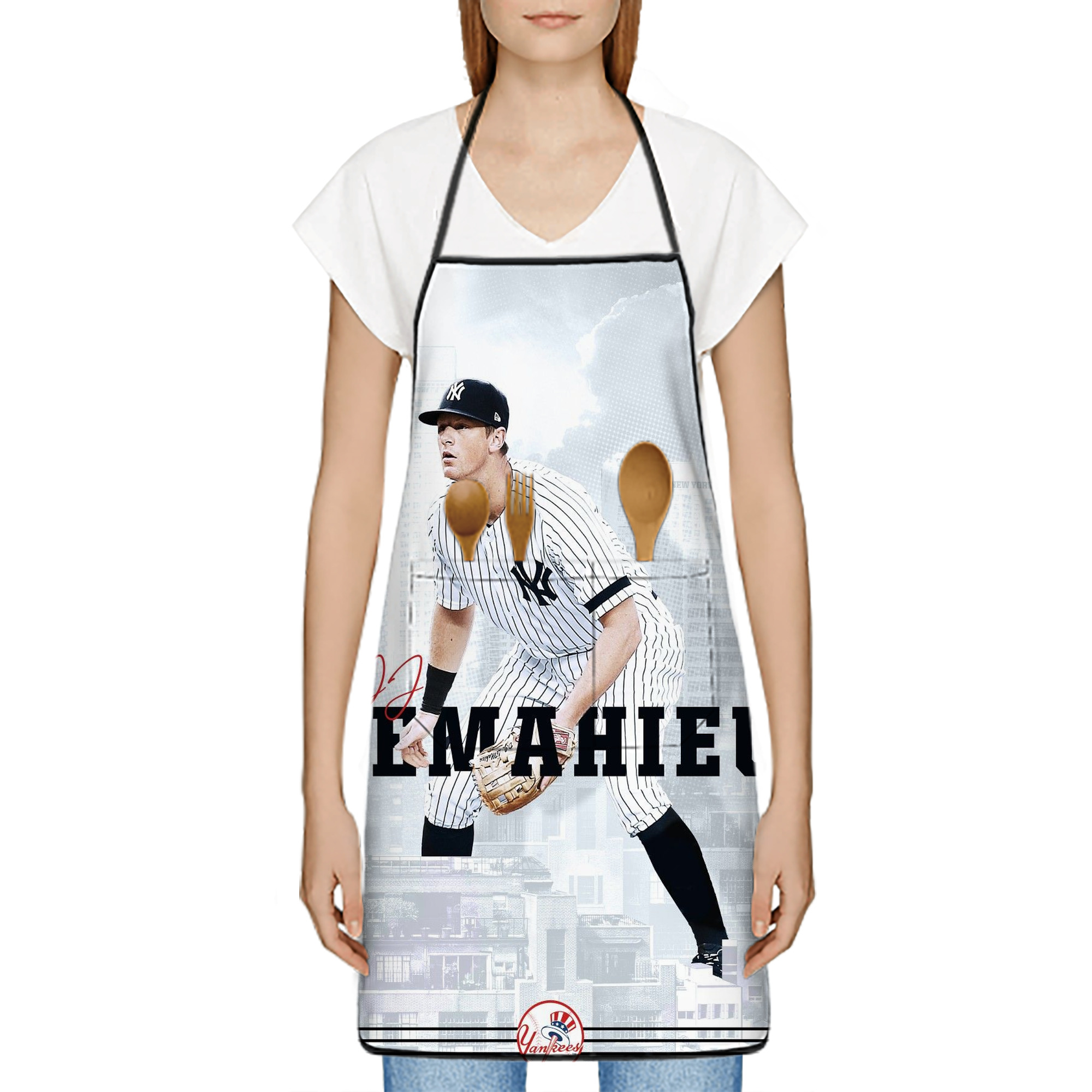 DJ Lemahieu 23 Stain-Resistant Polyester Apron With Pocket – Full Print, Waterproof, Anti-Wrinkle, Anti-Pilling – Ideal For Kitchen, BBQ, Restaurant, Salon & More