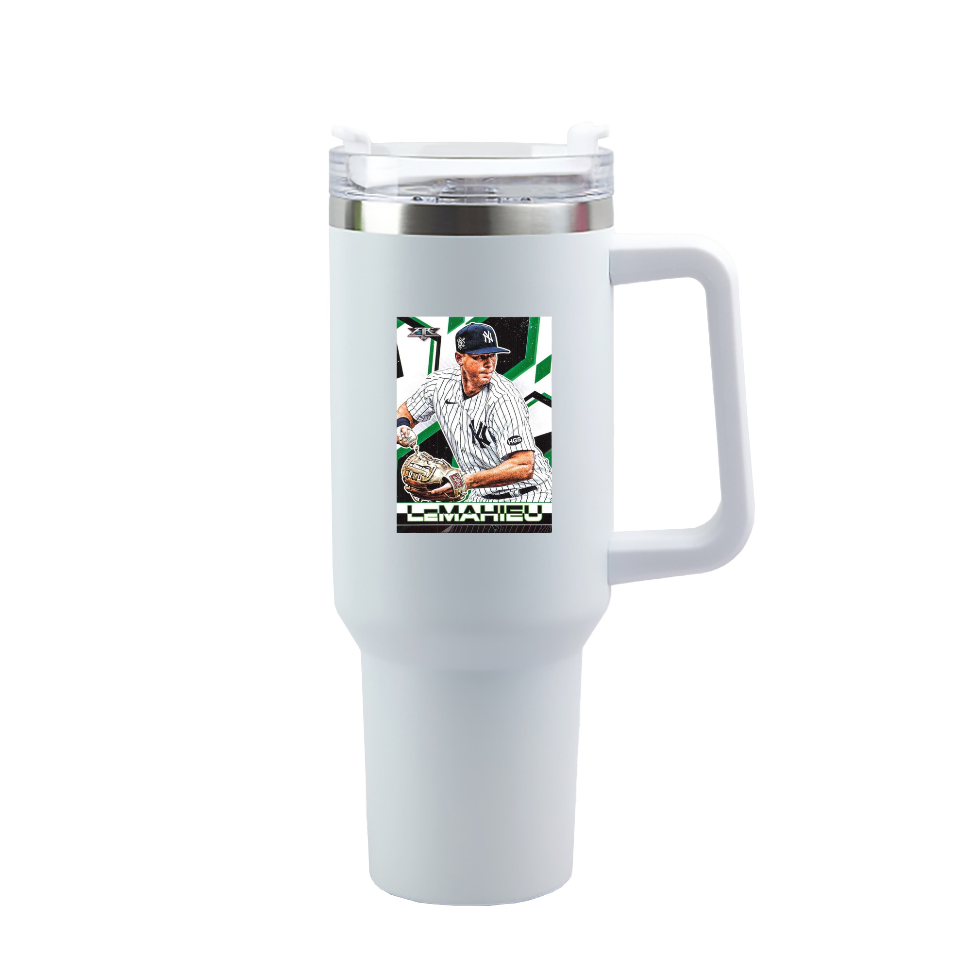 DJ Lemahieu 8 40oz Handle Car Tumbler – Durable Stainless Steel Travel Mug With UV Print – Double Wall Insulated, Fits Most Car Cup Holders