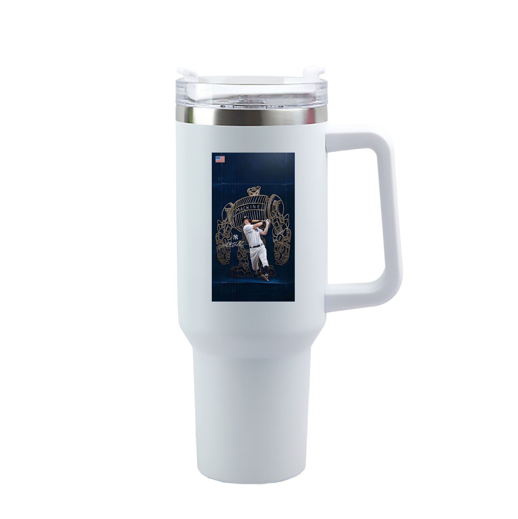 DJ Lemahieu 12 40oz Handle Car Tumbler – Durable Stainless Steel Travel Mug With UV Print – Double Wall Insulated, Fits Most Car Cup Holders