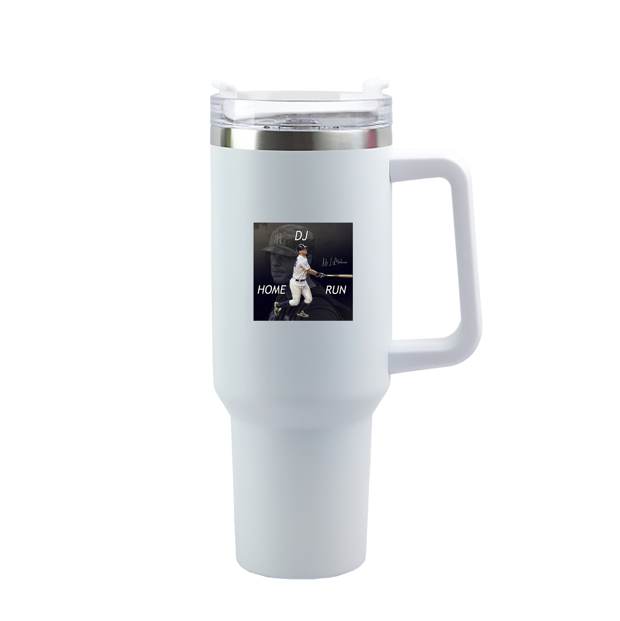 DJ Lemahieu 13 40oz Handle Car Tumbler – Durable Stainless Steel Travel Mug With UV Print – Double Wall Insulated, Fits Most Car Cup Holders