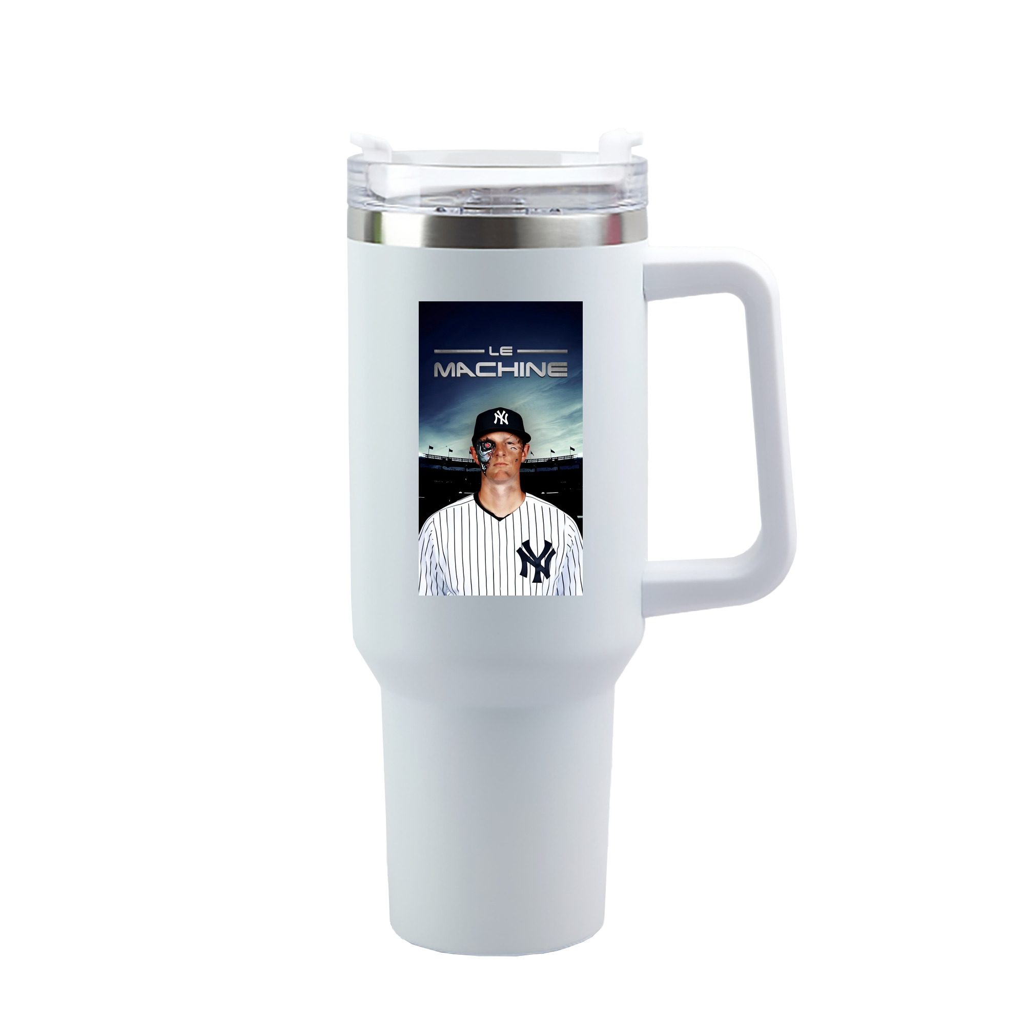 DJ Lemahieu 17 40oz Handle Car Tumbler – Durable Stainless Steel Travel Mug With UV Print – Double Wall Insulated, Fits Most Car Cup Holders