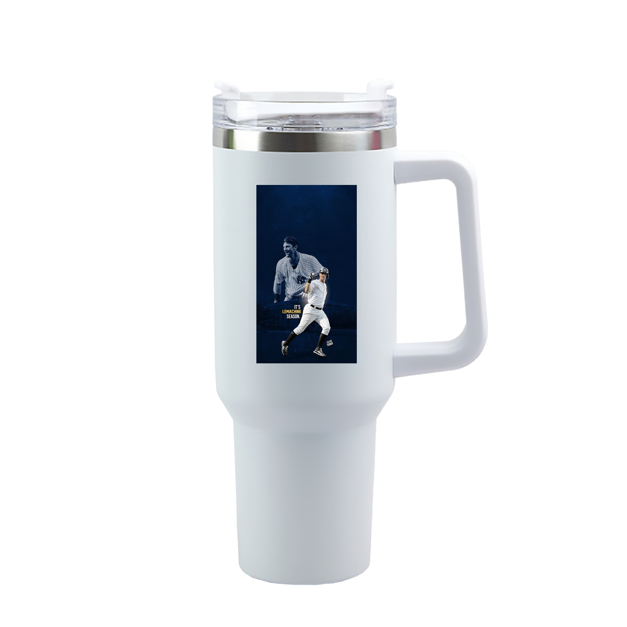 DJ Lemahieu 18 40oz Handle Car Tumbler – Durable Stainless Steel Travel Mug With UV Print – Double Wall Insulated, Fits Most Car Cup Holders