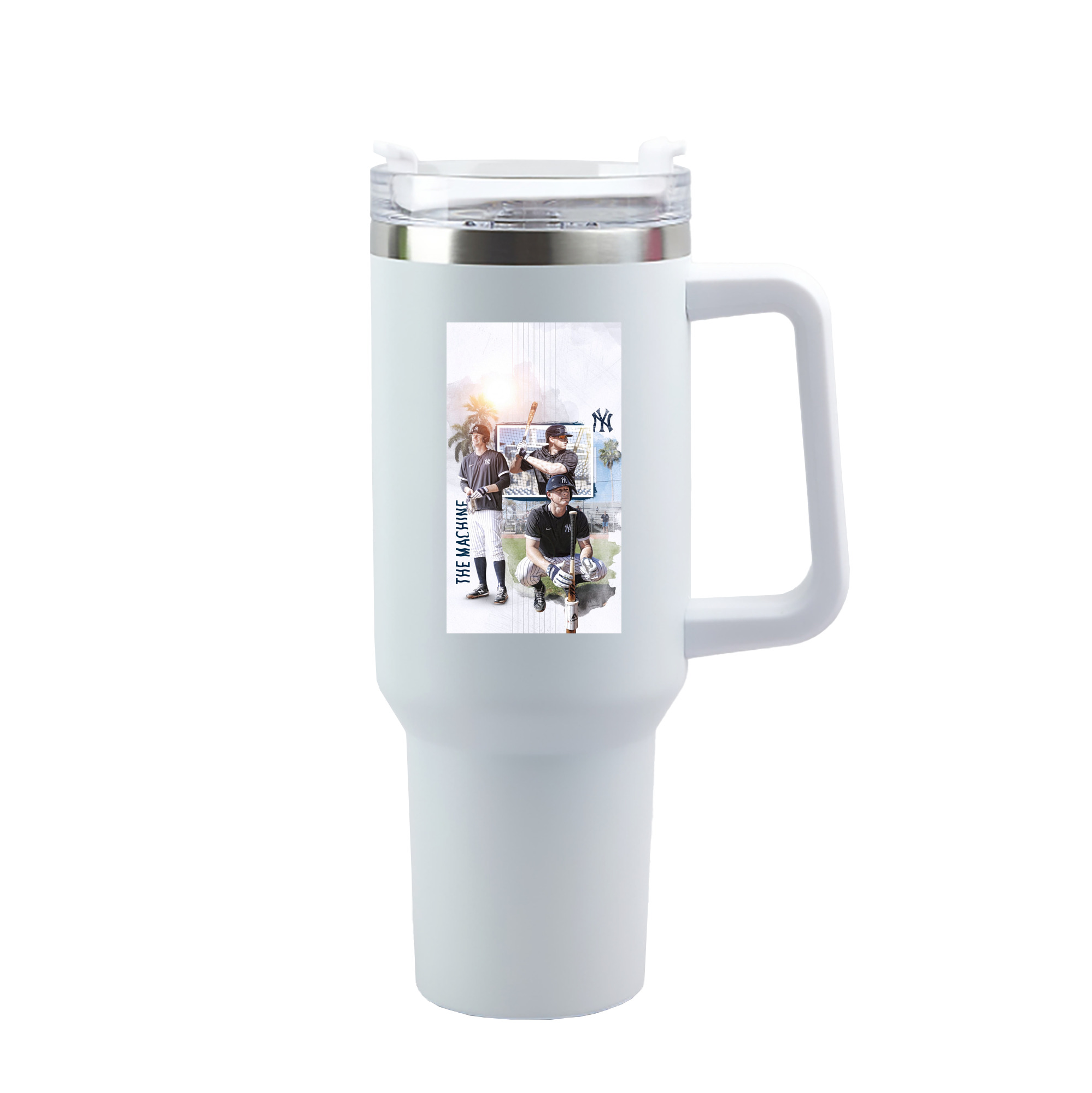 DJ Lemahieu 19 40oz Handle Car Tumbler – Durable Stainless Steel Travel Mug With UV Print – Double Wall Insulated, Fits Most Car Cup Holders