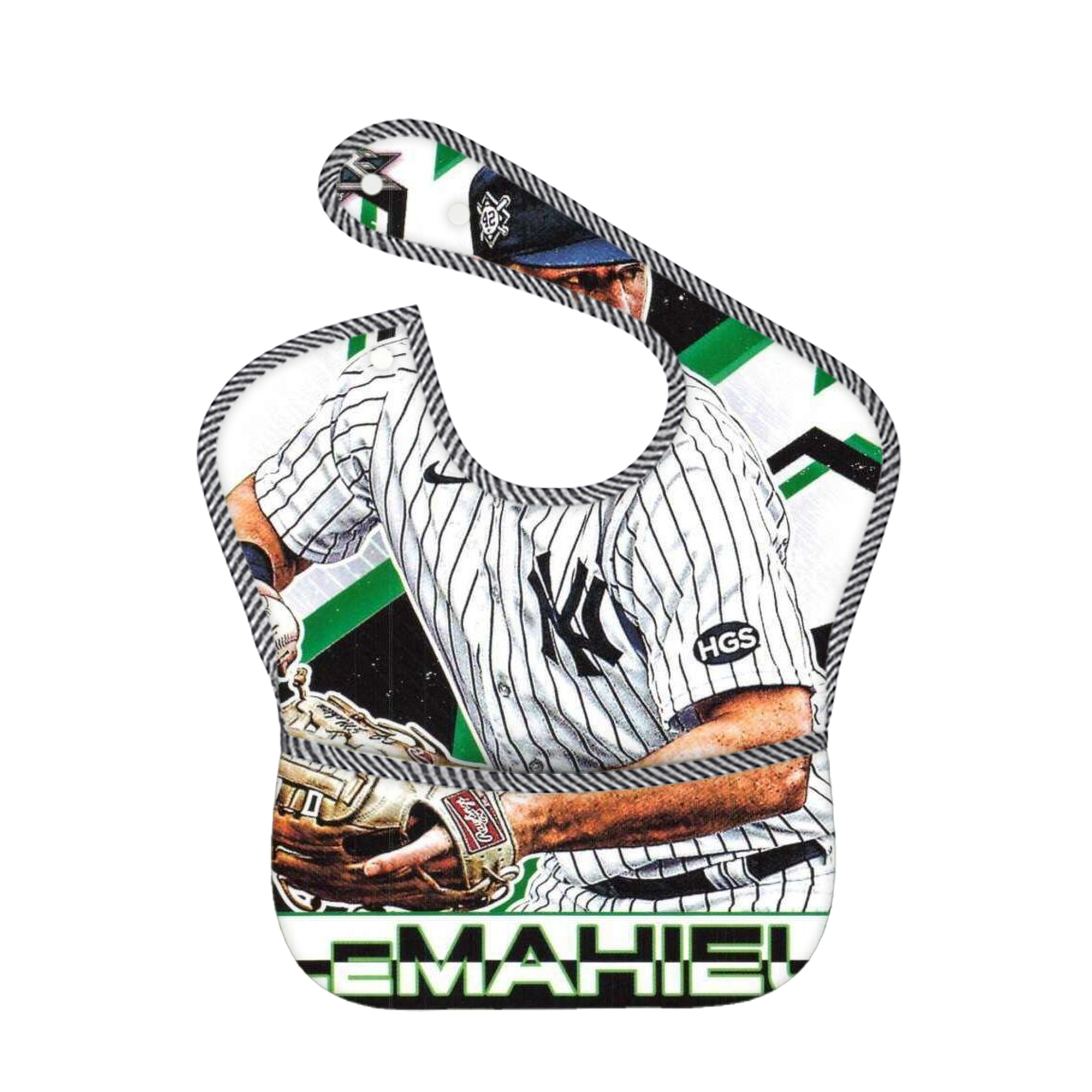 DJ Lemahieu 8 Adjustable Waterproof Toddler Bib – Full-Print Durable Polyester – Foldable Crumb Pocket – Easy Snap Closure – Soft
