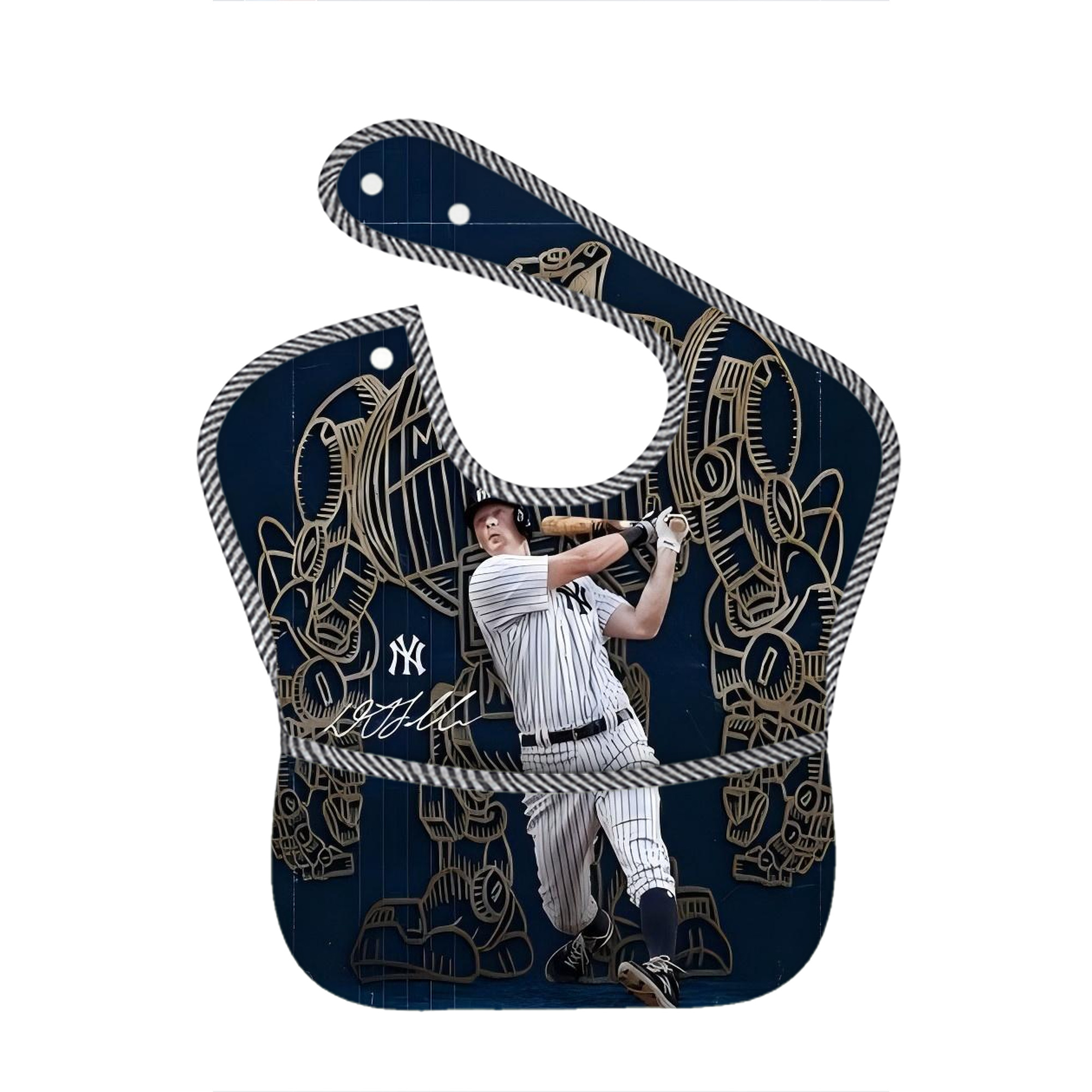 DJ Lemahieu 12 Adjustable Waterproof Toddler Bib – Full-Print Durable Polyester – Foldable Crumb Pocket – Easy Snap Closure – Soft