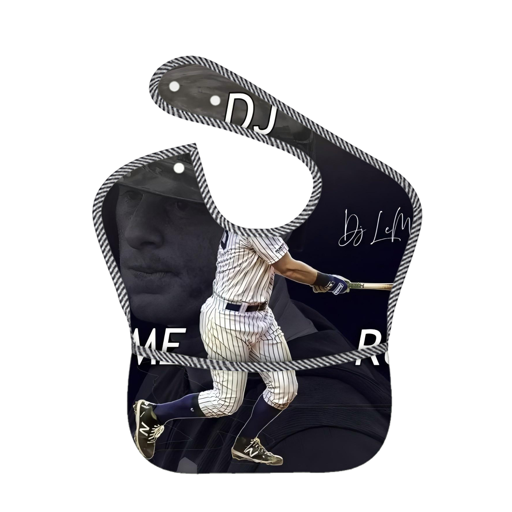 DJ Lemahieu 13 Adjustable Waterproof Toddler Bib – Full-Print Durable Polyester – Foldable Crumb Pocket – Easy Snap Closure – Soft