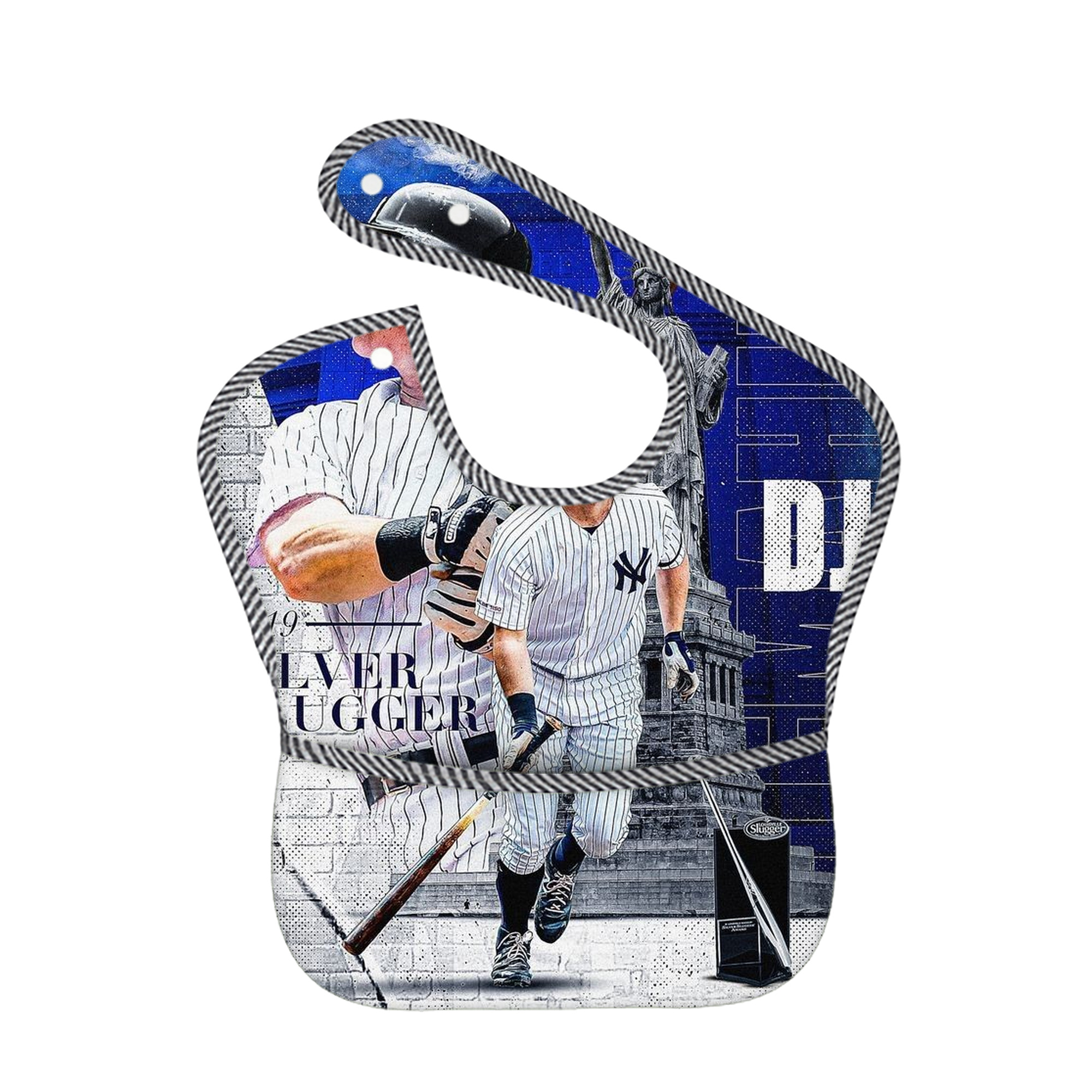 DJ Lemahieu 14 Adjustable Waterproof Toddler Bib – Full-Print Durable Polyester – Foldable Crumb Pocket – Easy Snap Closure – Soft